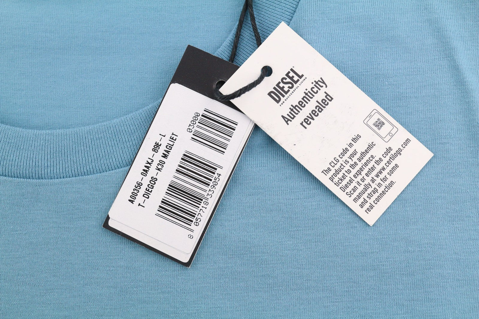 DIESEL T-Diegos-K30 vyriški marškinėliai su trumpomis rankovėmis, apvalia kaklo iškirpte, laisvalaikio, mėlyni 