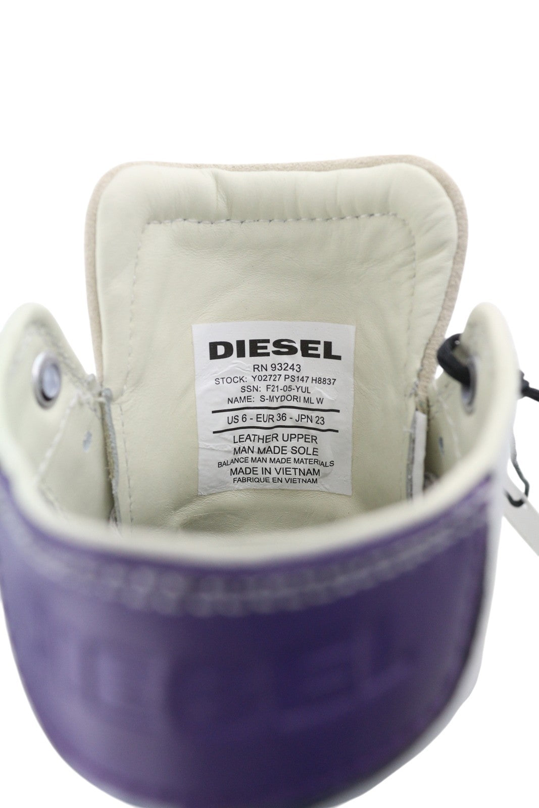 DIESEL S-Mydori ML W Women Sneakers EU36 White Leather Mid Top Laced RRP€220