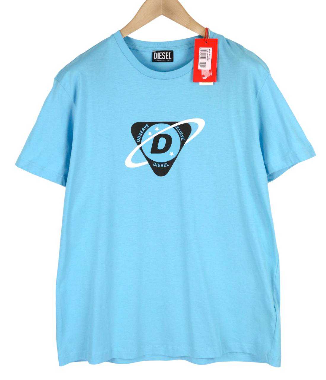 DIESEL T-Diegos-K24 vyriški marškinėliai trumpomis rankovėmis, apvalios iškirptės formos, laisvalaikio stiliaus, su trikotažiniu logotipu. 