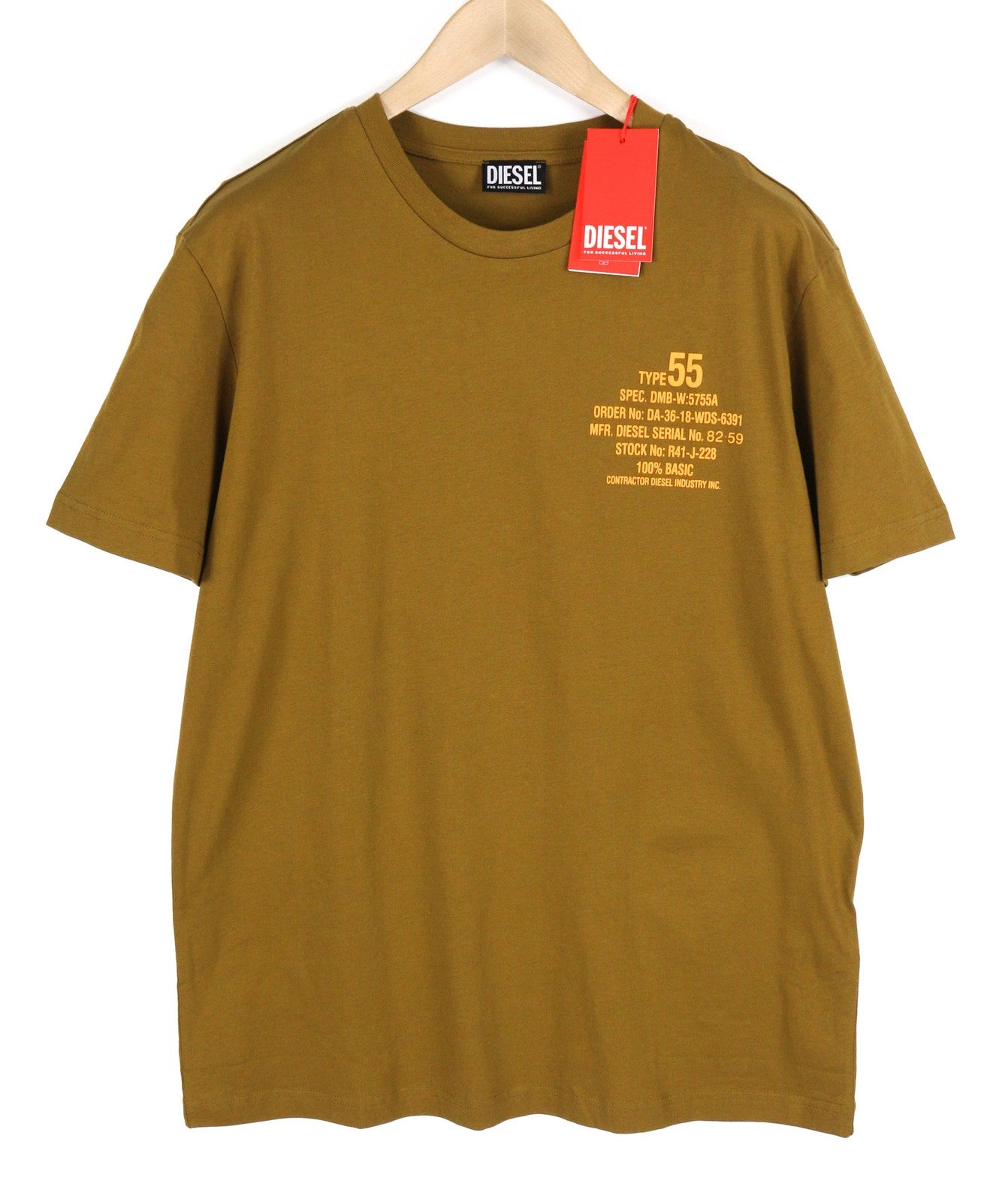 DIESEL T-Diegor-K51 vyriški marškinėliai trumpomis rankovėmis, apvalios iškirptės formos, laisvalaikio stiliaus, trikotažiniai, su logotipu. 