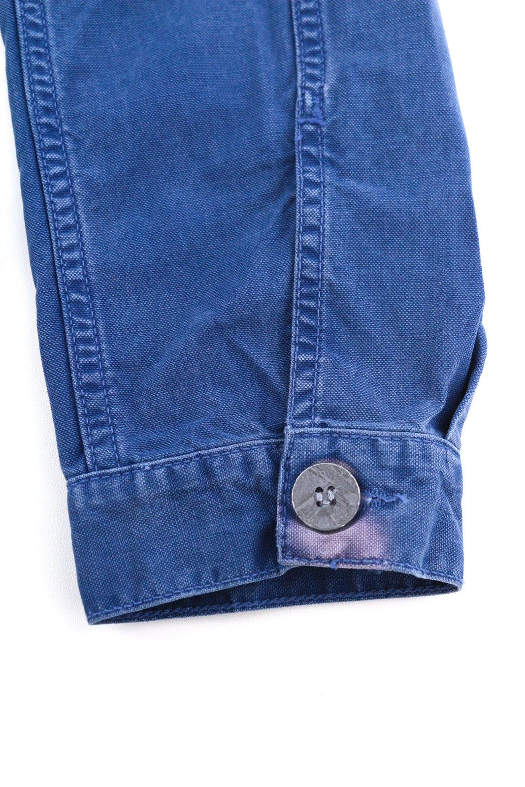 NUDIE Paul vyriška striukė S Worker Oden mėlyna su sagomis džinsinio audinio 