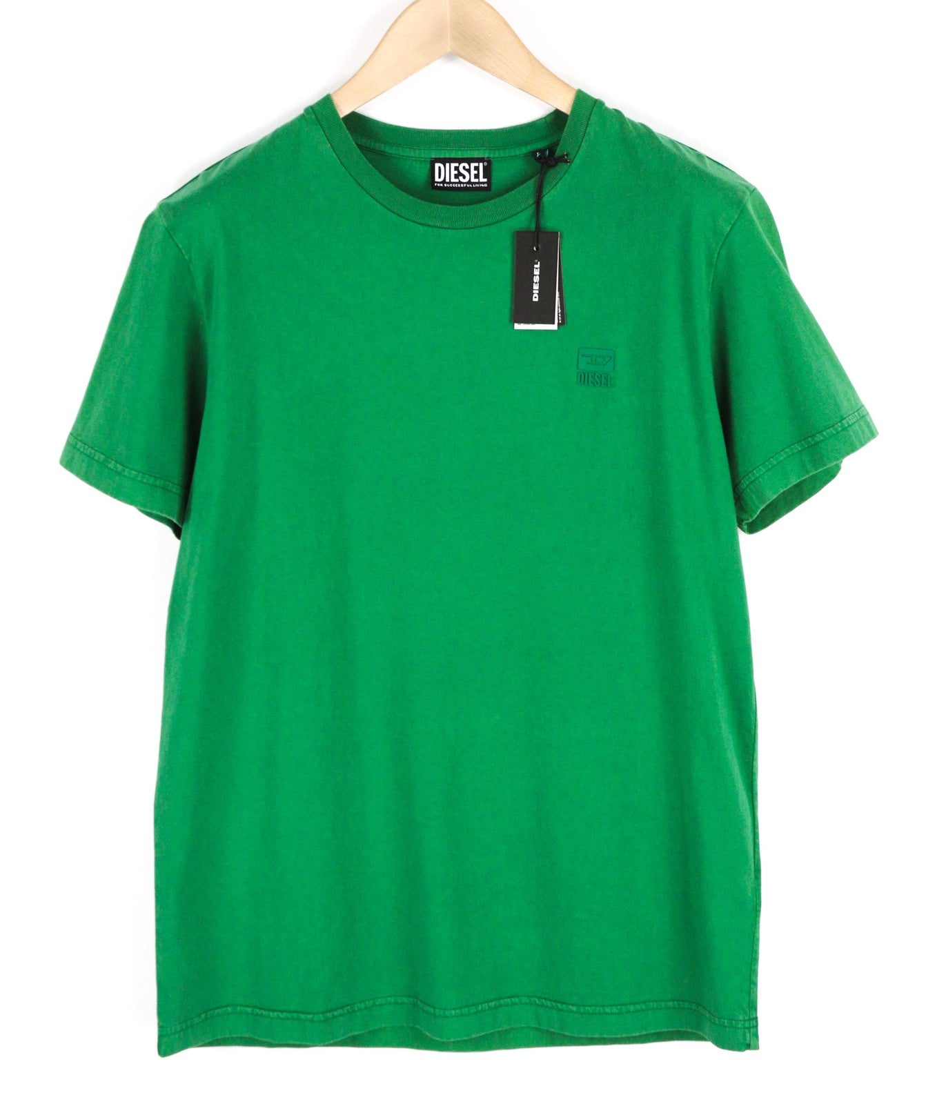 DIESEL T-Diegos-K31 vyriški marškinėliai su trumpomis rankovėmis, L dydžio, apvalia kaklo iškirpte, trikotažiniu logotipu, laisvalaikio stiliumi. 