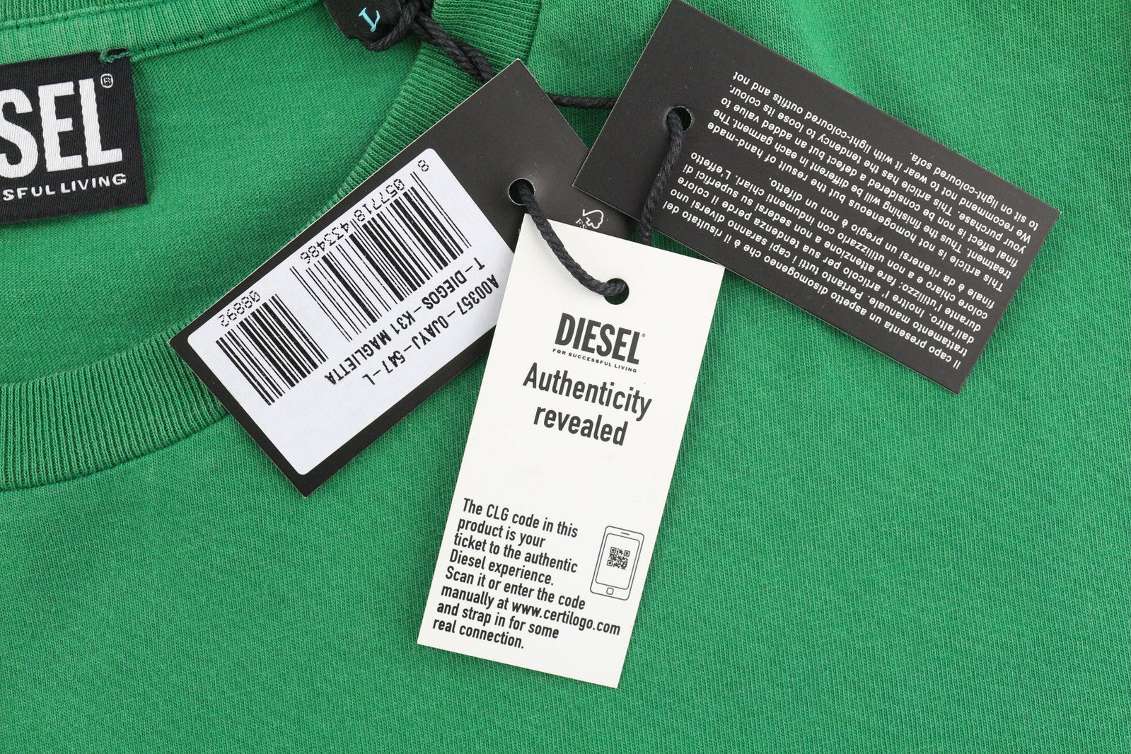 DIESEL T-Diegos-K31 vyriški marškinėliai su trumpomis rankovėmis, L dydžio, apvalia kaklo iškirpte, trikotažiniu logotipu, laisvalaikio stiliumi. 