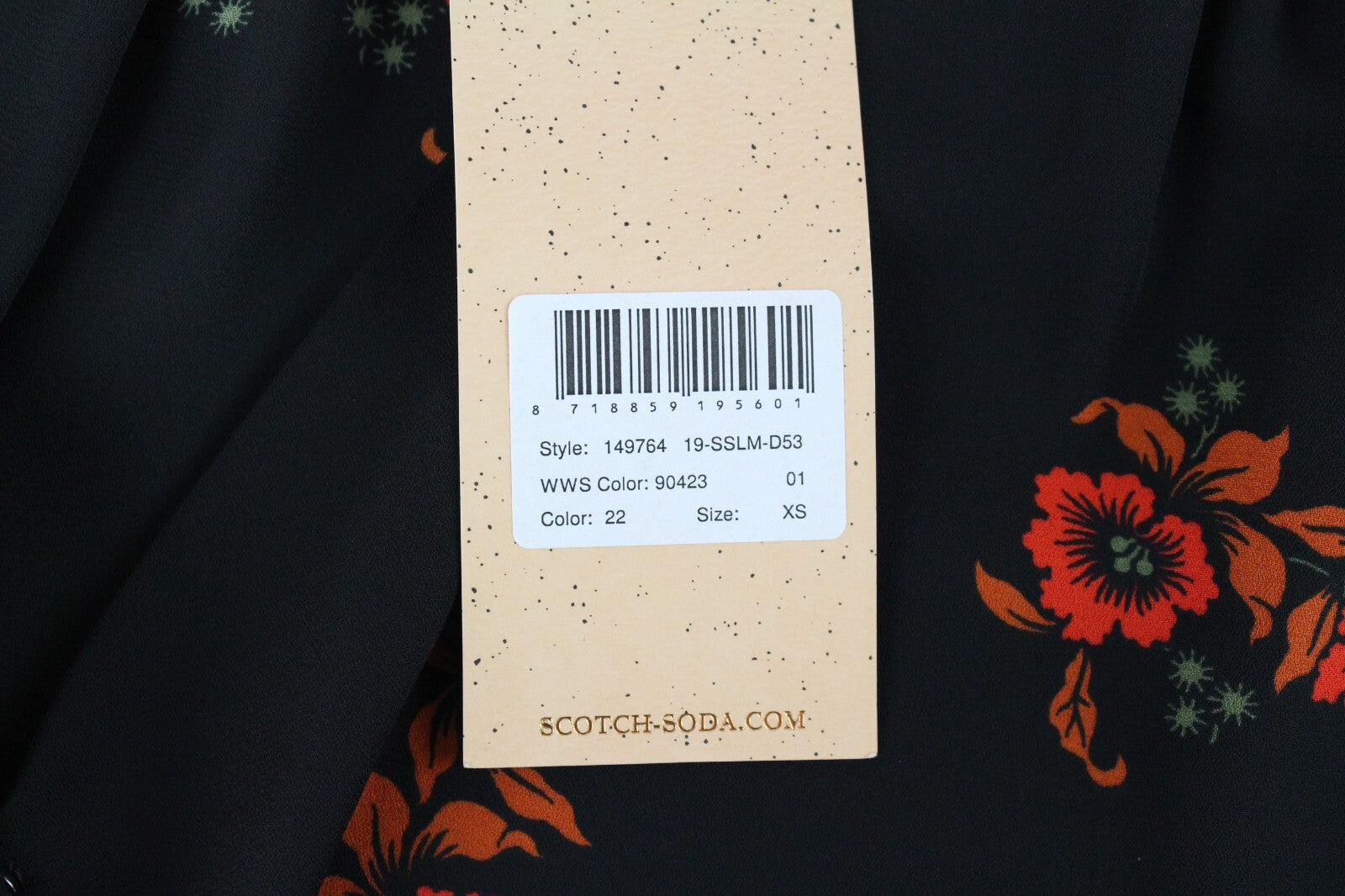 MAISON SCOTCH XS Women Floral Wrap Blouse Black Long Sleeved