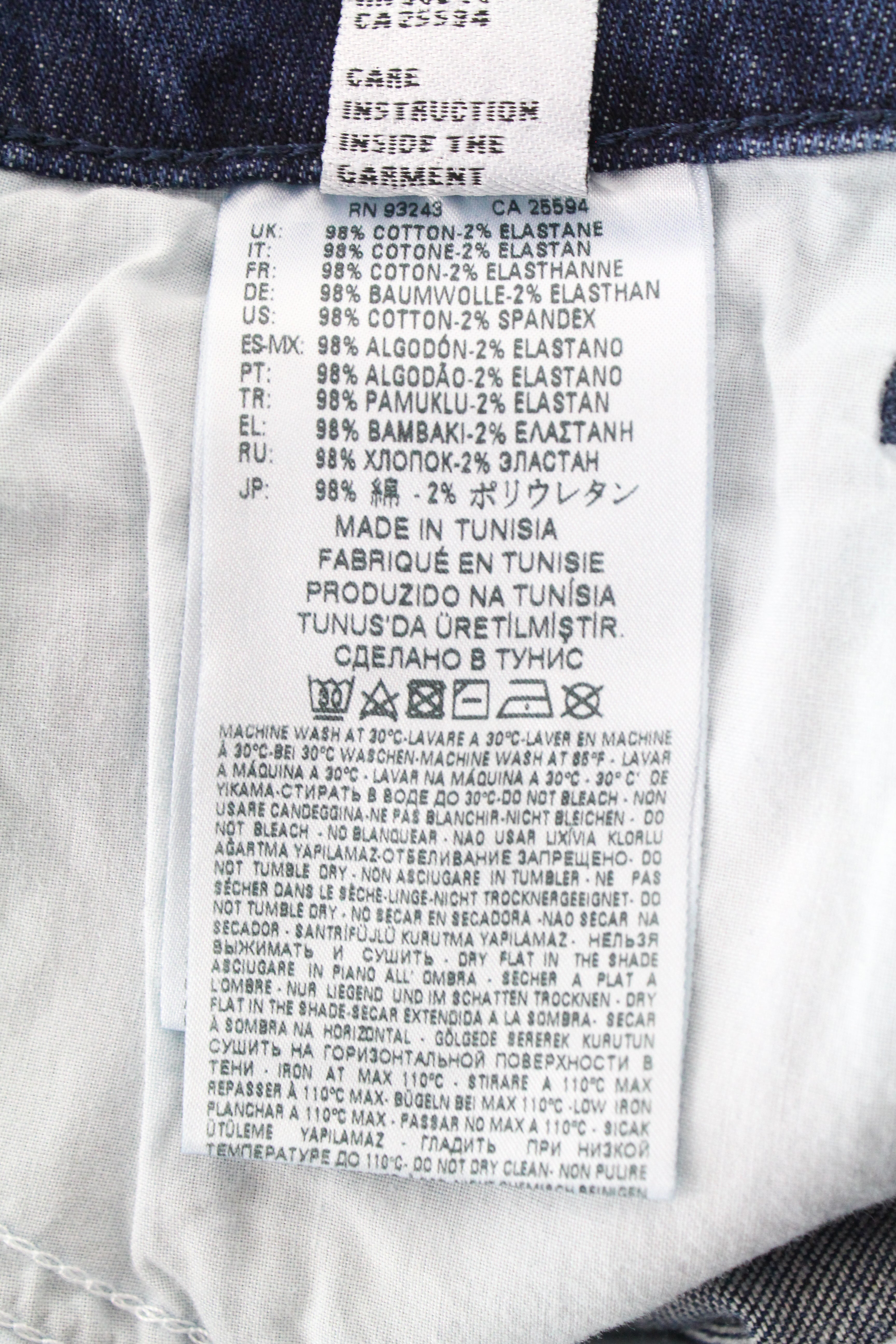 DIESEL D-Bazer 084DD vyriški džinsai W29/L34 skalbtos mėlynos spalvos siaurėjantis kirpimas medvilninis tamprus audinys 