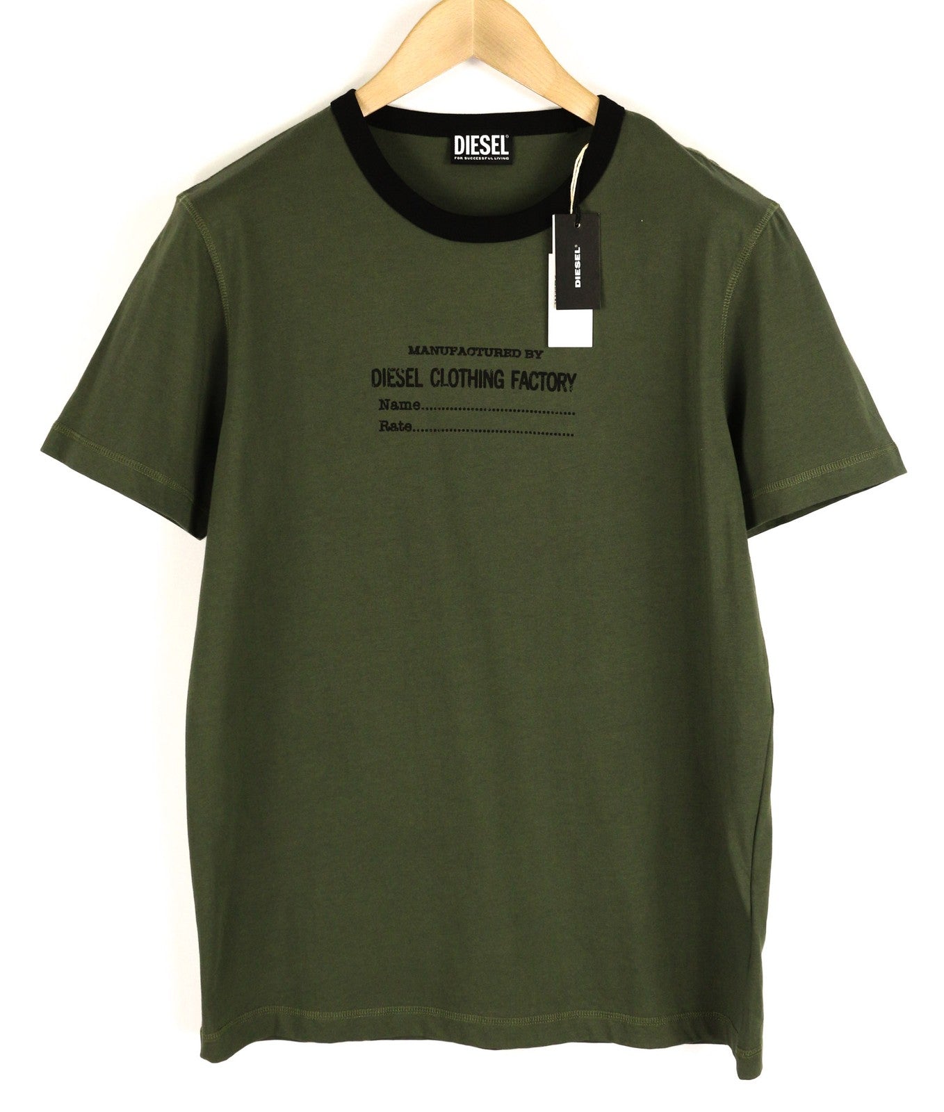 DIESEL T-Diegor-C3 vyriški marškinėliai su trumpomis rankovėmis, apvalia kaklo iškirpte, trikotažo logotipu, tamsiai laisvalaikio stiliaus. 