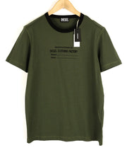 DIESEL T-Diegor-C3 vyriški marškinėliai su trumpomis rankovėmis, apvalia kaklo iškirpte, trikotažo logotipu, tamsiai laisvalaikio stiliaus. 