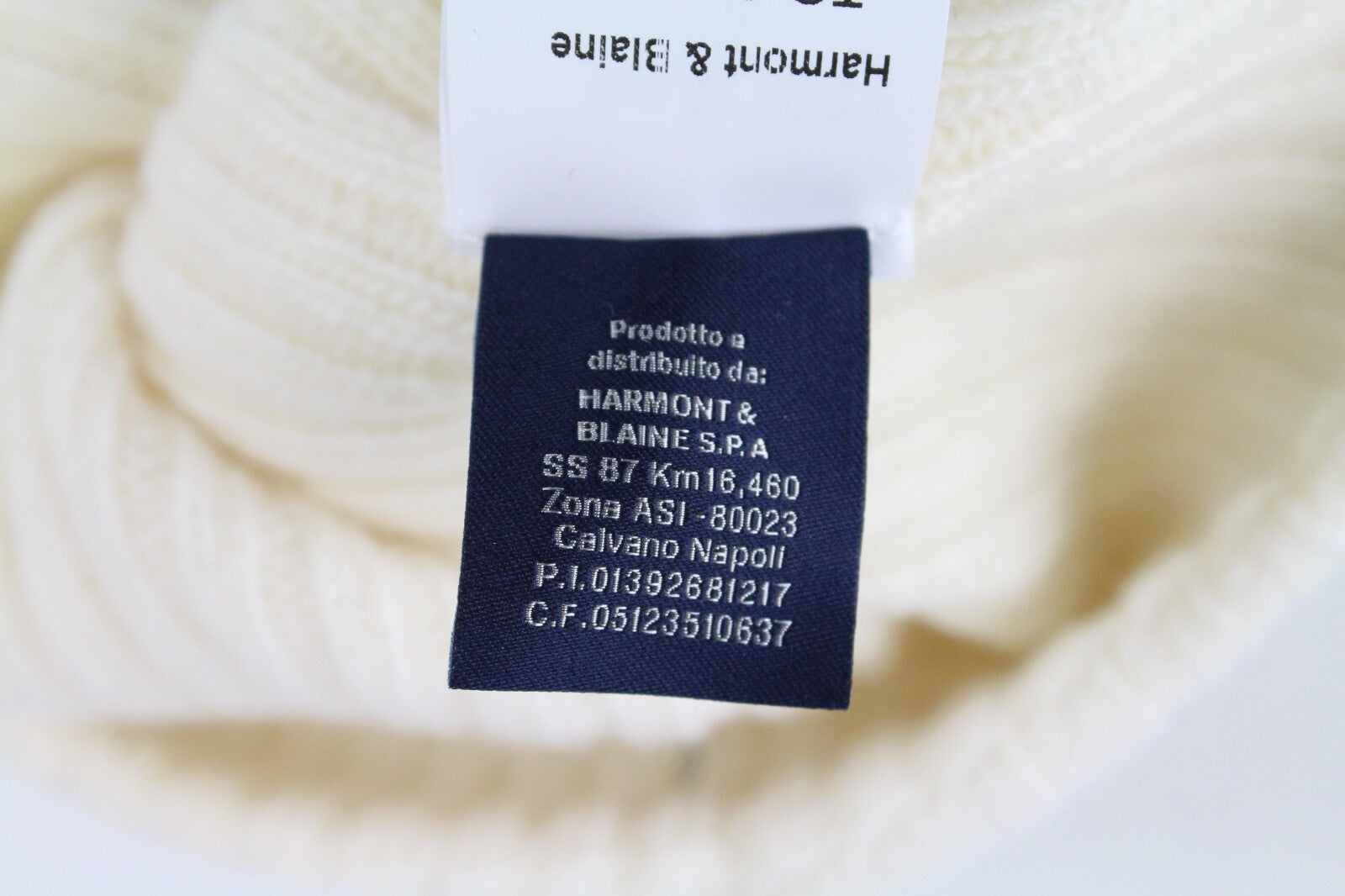 HARMONT &amp; BLAINE Unisex Beanie OS smėlio spalvos vilnonė laisvalaikio stiliaus megzta kepurė su logotipu 