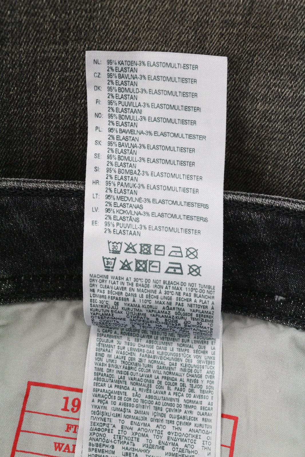 DIESEL Sleenker 09D88 vyriški džinsai W33/L32 žemo juosmens, aptempti, skalbti, tamsūs, RRP 225 € 