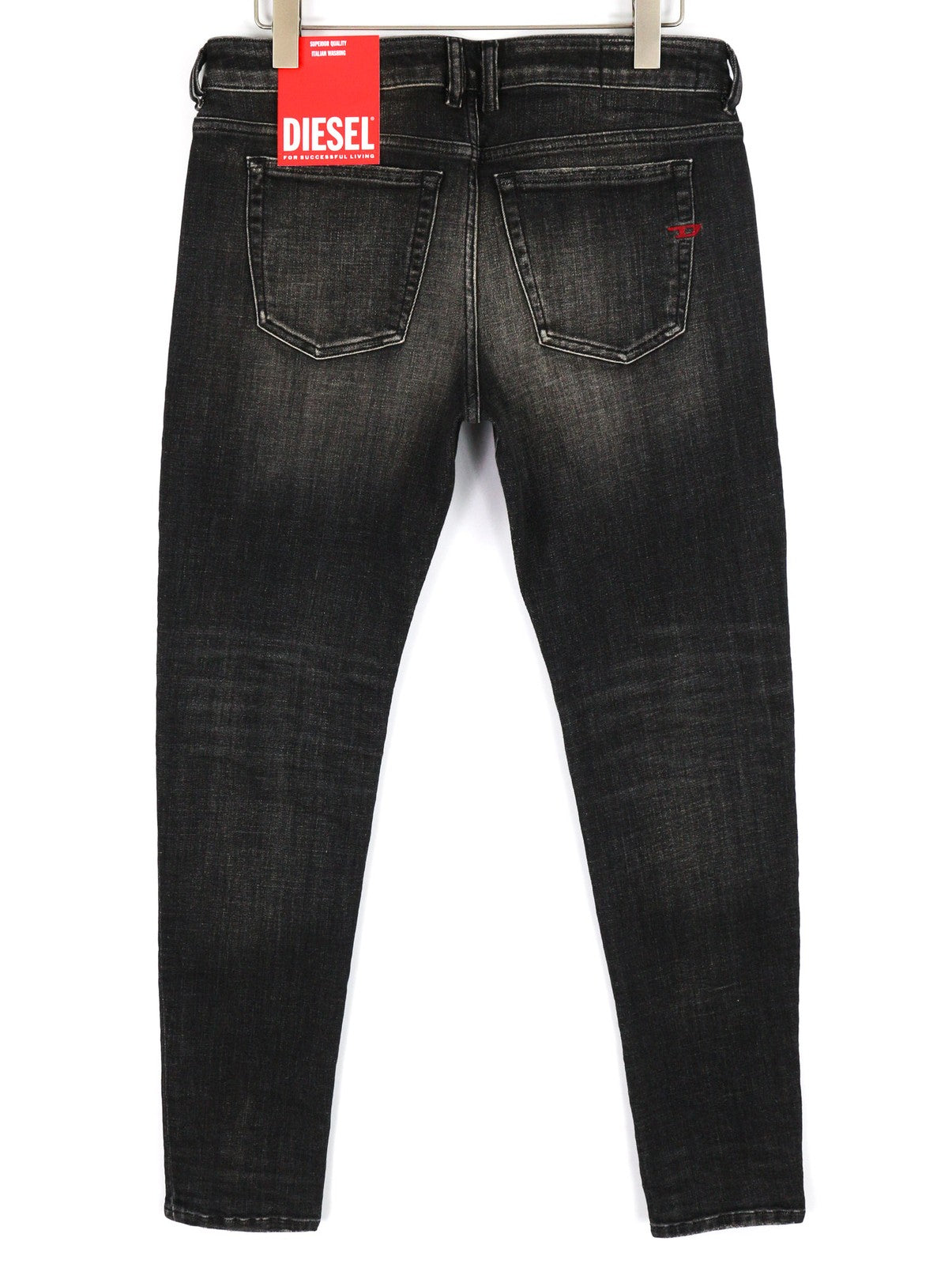 DIESEL Sleenker 09D88 vyriški džinsai W33/L32 žemo juosmens, aptempti, skalbti, tamsūs, RRP 225 € 