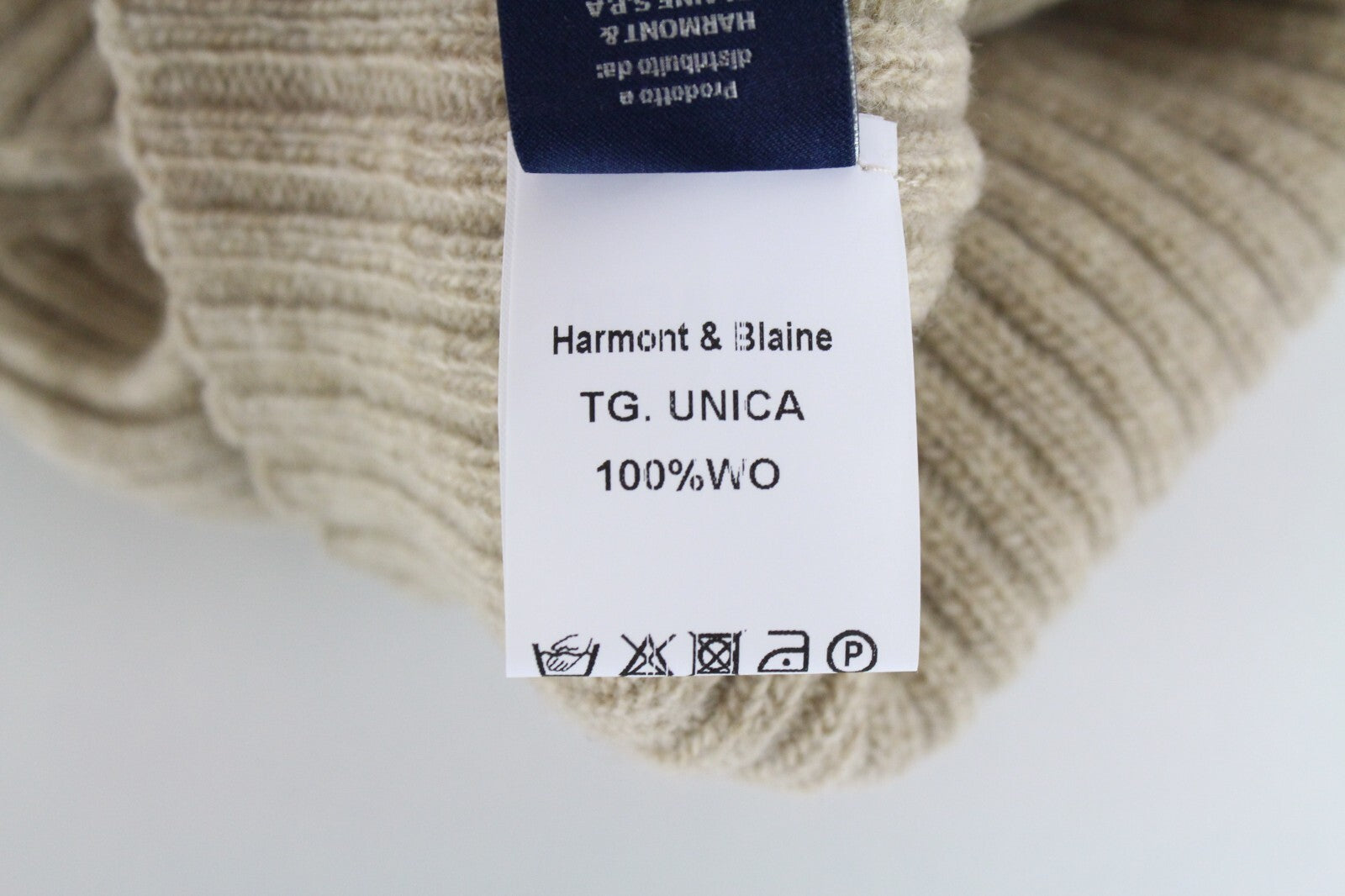 HARMONT &amp; BLAINE Unisex Beanie OS ruda vilnonė megzta kepurė su logotipu ir laisvalaikio stiliaus kepurė 