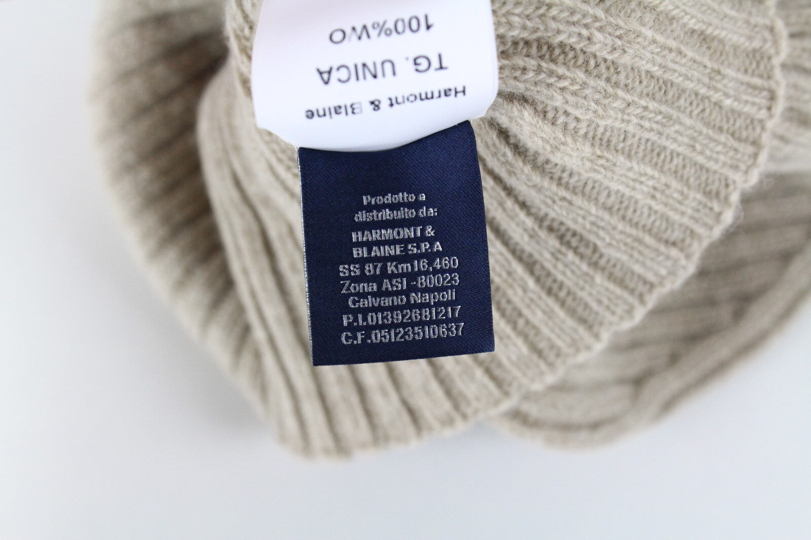 HARMONT &amp; BLAINE Unisex Beanie OS ruda vilnonė megzta kepurė su logotipu ir laisvalaikio stiliaus kepurė 