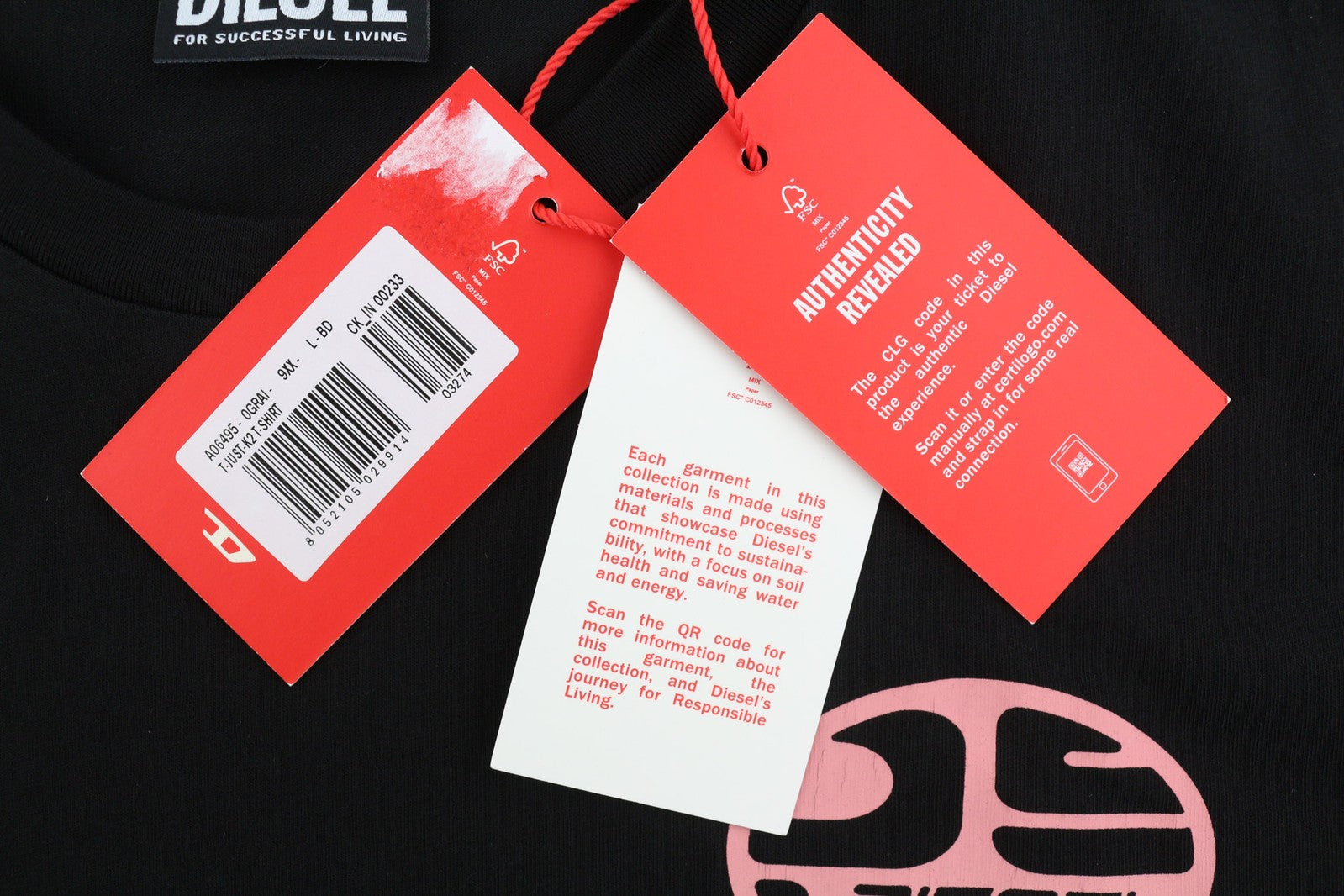 DIESEL T-Just-K2 vyriški marškinėliai su trumpomis rankovėmis, L dydžio, apvalia kaklo iškirpte, trikotažo logotipu, juodi, laisvalaikio stiliaus. 