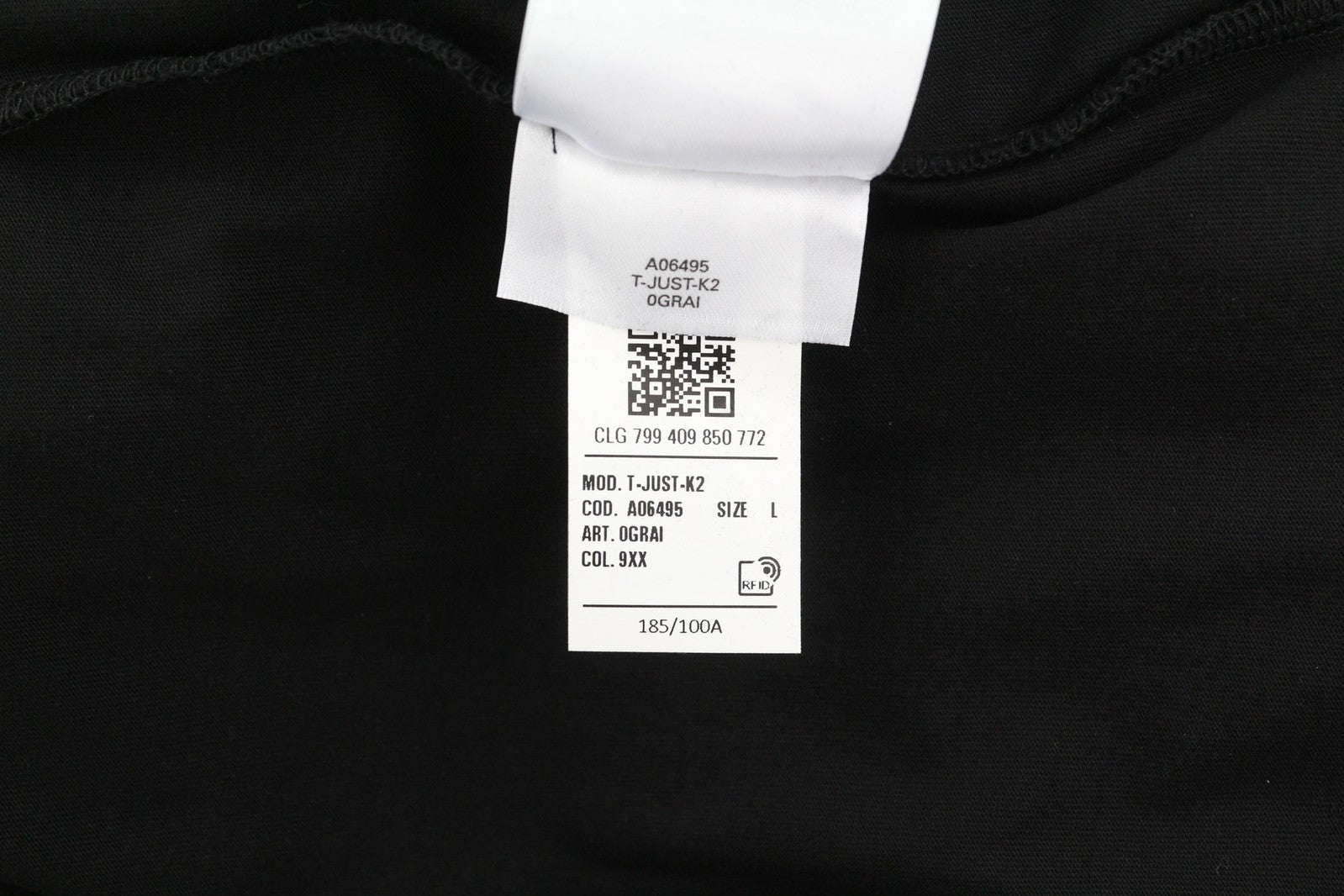 DIESEL T-Just-K2 vyriški marškinėliai su trumpomis rankovėmis, L dydžio, apvalia kaklo iškirpte, trikotažo logotipu, juodi, laisvalaikio stiliaus. 