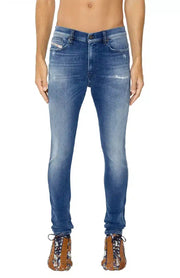 DIESEL D-Istort-X 09E61 vyriški džinsai W32/L32 vidutinio juosmens, aptempti, skalbti 