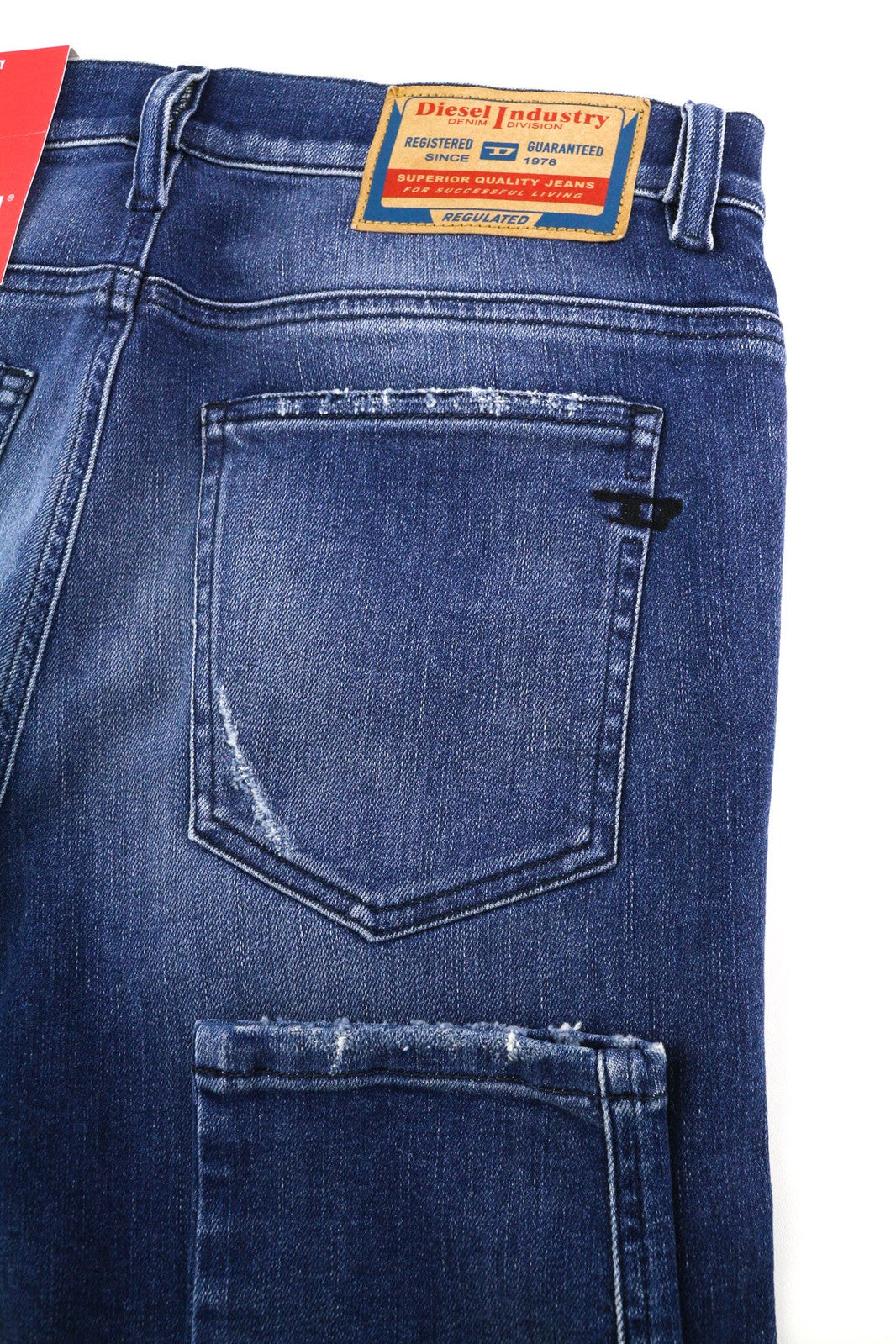 DIESEL D-Istort-X 09E61 vyriški džinsai W32/L32 vidutinio juosmens, aptempti, skalbti 