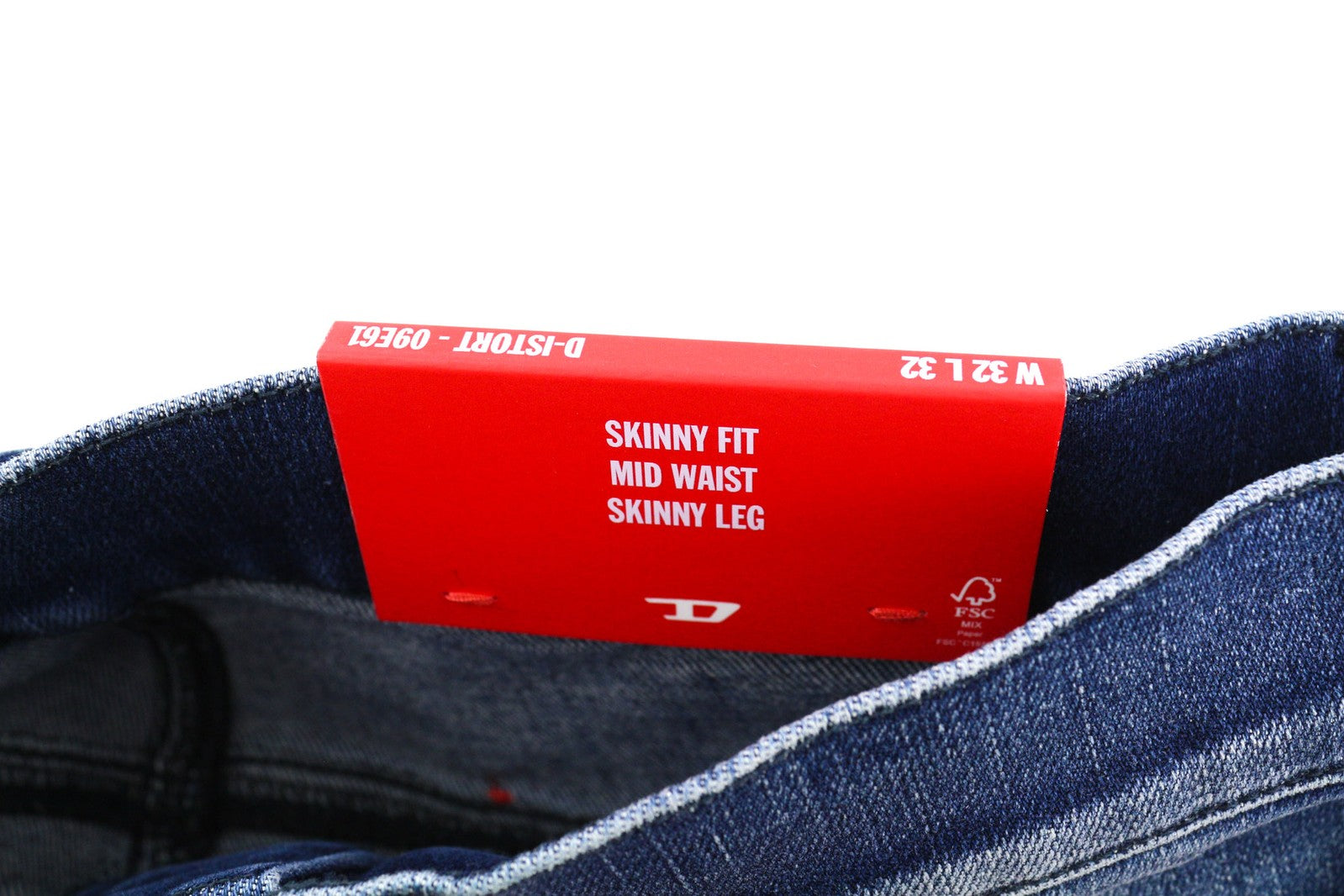 DIESEL D-Istort-X 09E61 vyriški džinsai W32/L32 vidutinio juosmens, aptempti, skalbti 