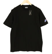 DIESEL T-Just-B67 vyriški marškinėliai M su trumpomis rankovėmis, apvalia kaklo iškirpte, trikotažo logotipu, juodi, laisvalaikio stiliaus 