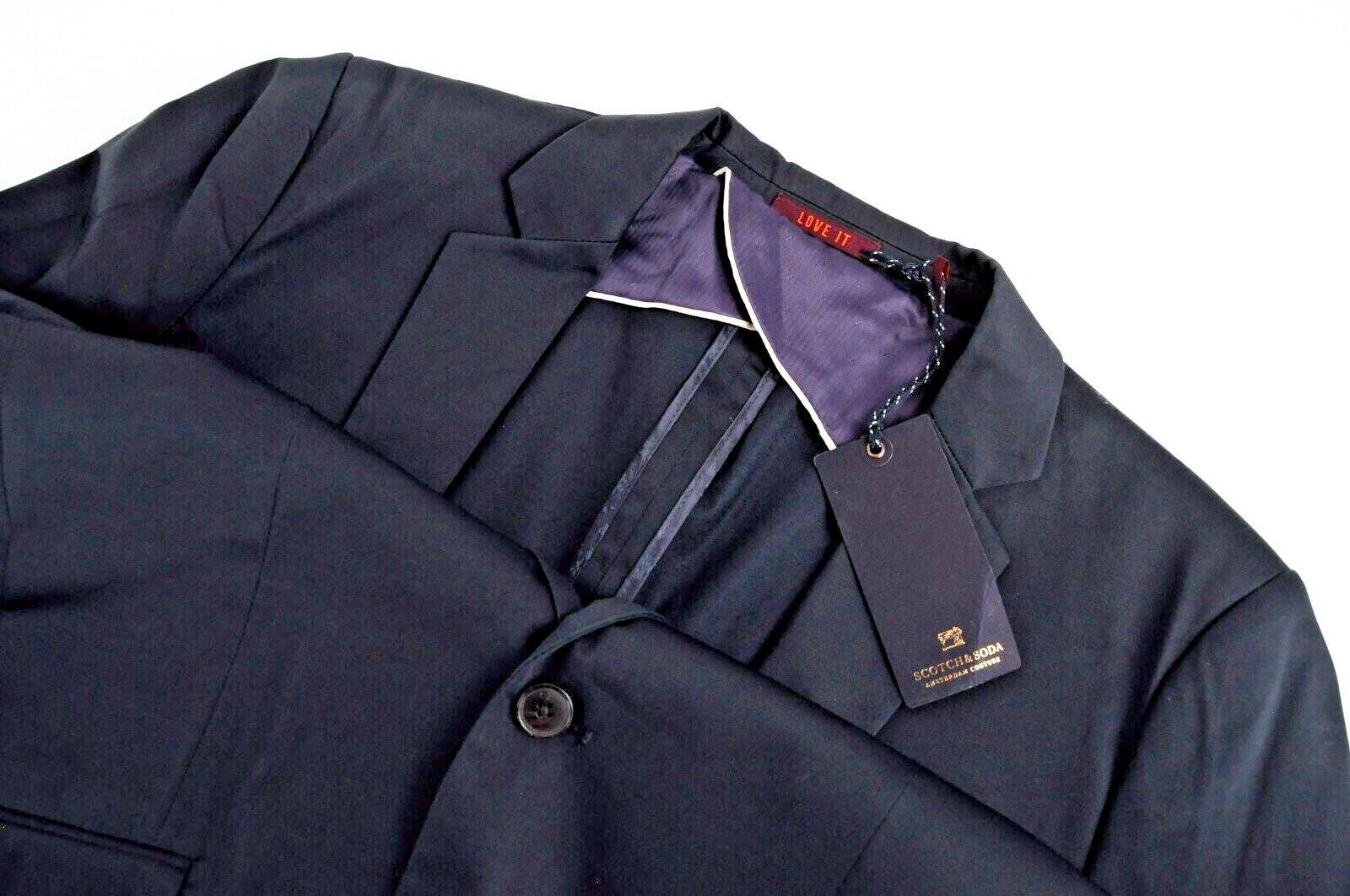 SCOTCH &amp; SODA vyriškas švarkas XL dydžio, tamsiai mėlynas, klasikinis, vienaeilis medvilninis švarkas 