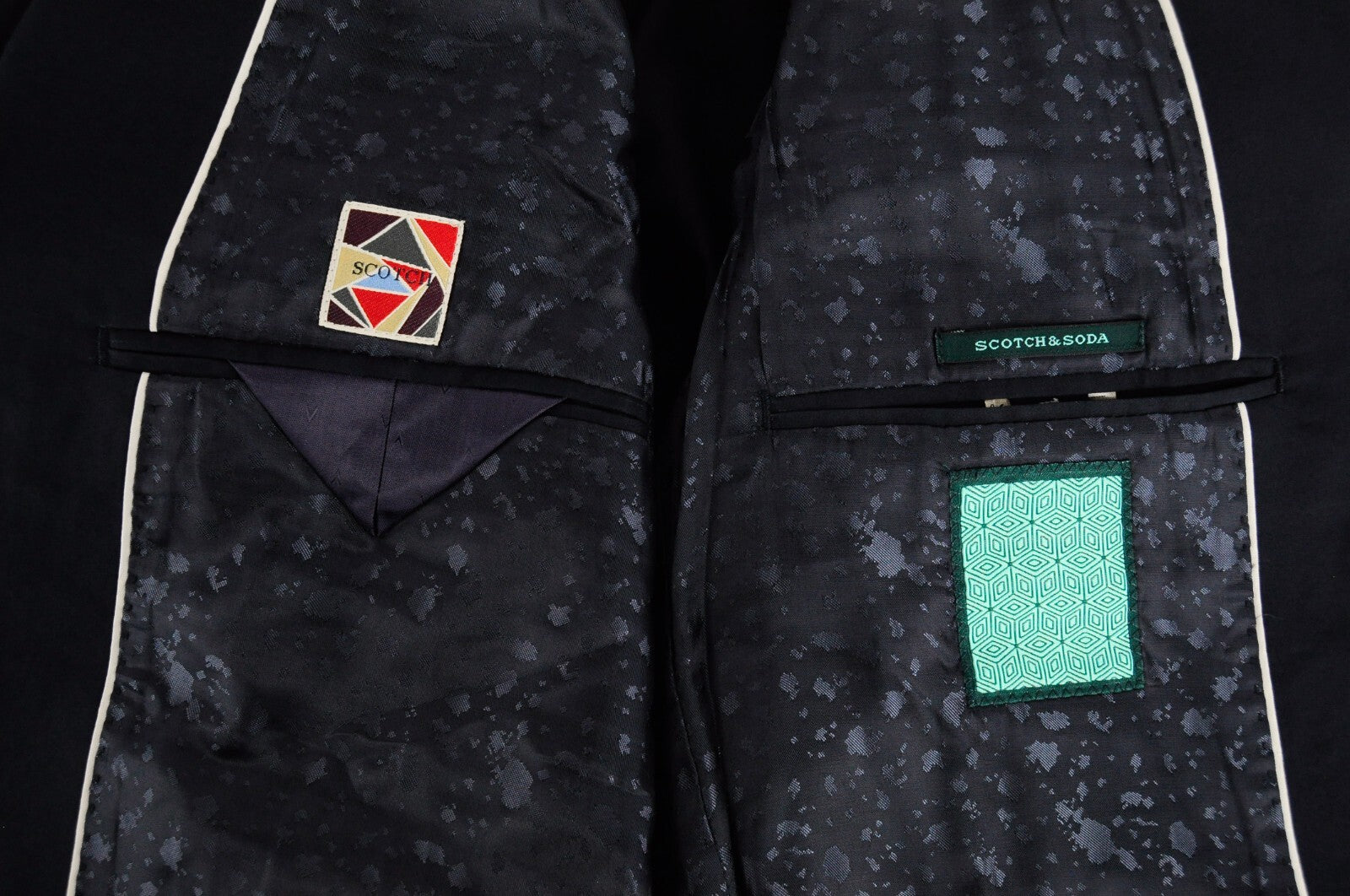 SCOTCH &amp; SODA vyriškas švarkas XL dydžio, tamsiai mėlynas, klasikinis, vienaeilis medvilninis švarkas 