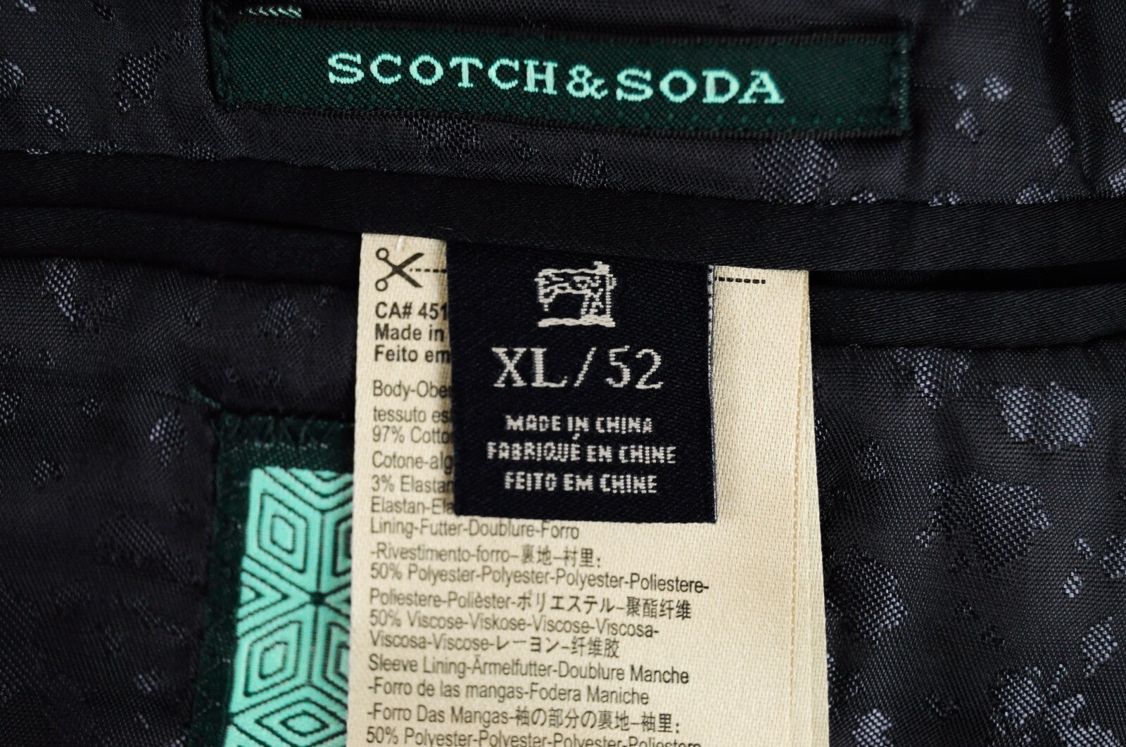 SCOTCH &amp; SODA vyriškas švarkas XL dydžio, tamsiai mėlynas, klasikinis, vienaeilis medvilninis švarkas 