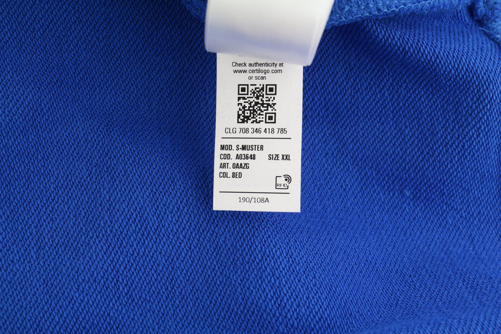 DIESEL S-Muster vyriškas džemperis su gobtuvu (2XL), mėlynas, didelis megztinis su gobtuvu ir kišene, rekomenduojama mažmeninė kaina – 150 €. 