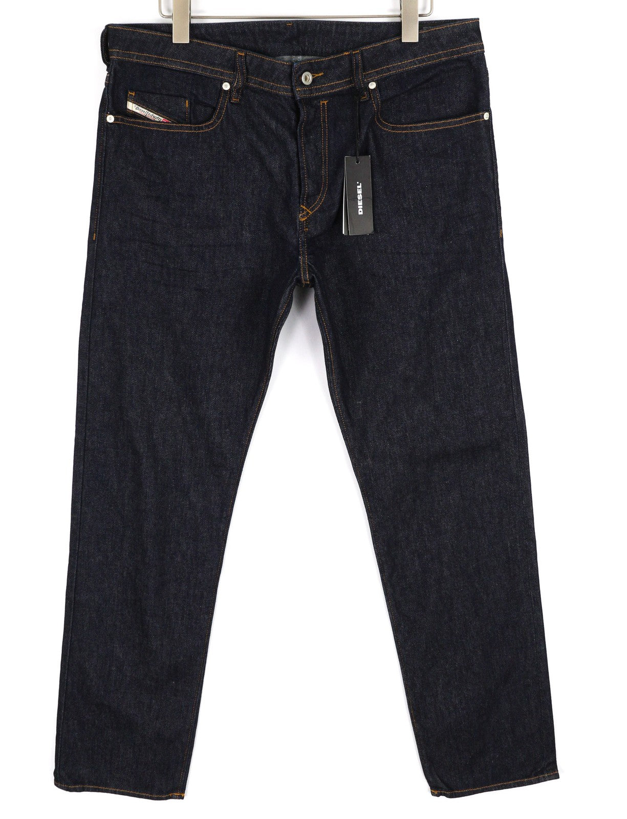 DIESEL Buster 084HN vyriški džinsai W36/L32 siaurėjantys, tamprūs, tamsiai mėlyni, su sagomis 
