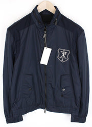 RICHMOND Men's Jacket 48 Navy Lightweight Long Sleeved Logo Zipped Casual