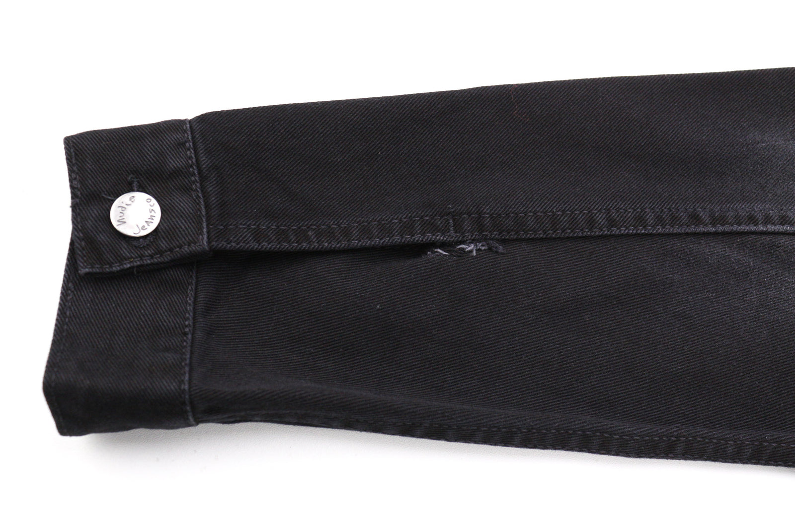 NUDIE JEANS Billy Men Jacket S Dark Shist Denim Buttons Spread Logo Pockets