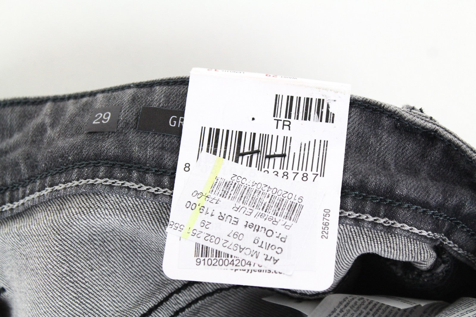 REPLAY Grover Men's Jeans W29/L32 Straight Fit Cotton Stretch Grey Selvedge