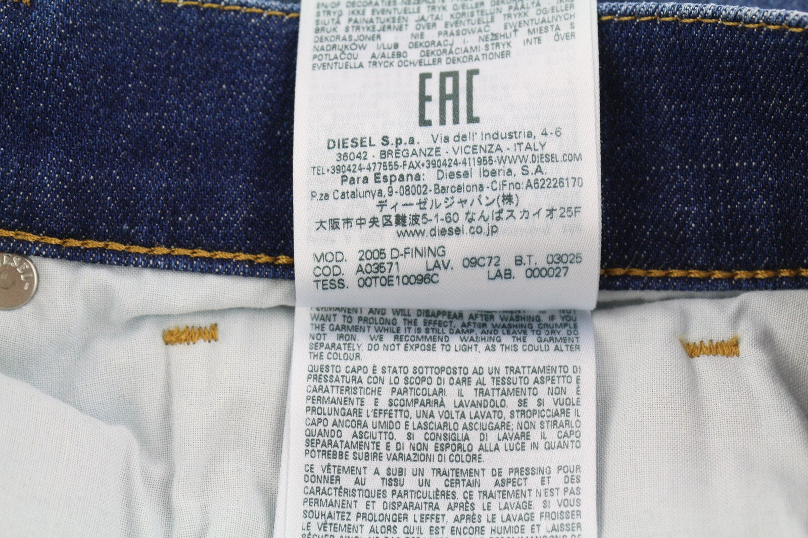 DIESEL 2005 D-Fining 09C72 vyriški džinsai W30/L32 vidutinio juosmens siaurėjantys mėlyni RMK 225 € 