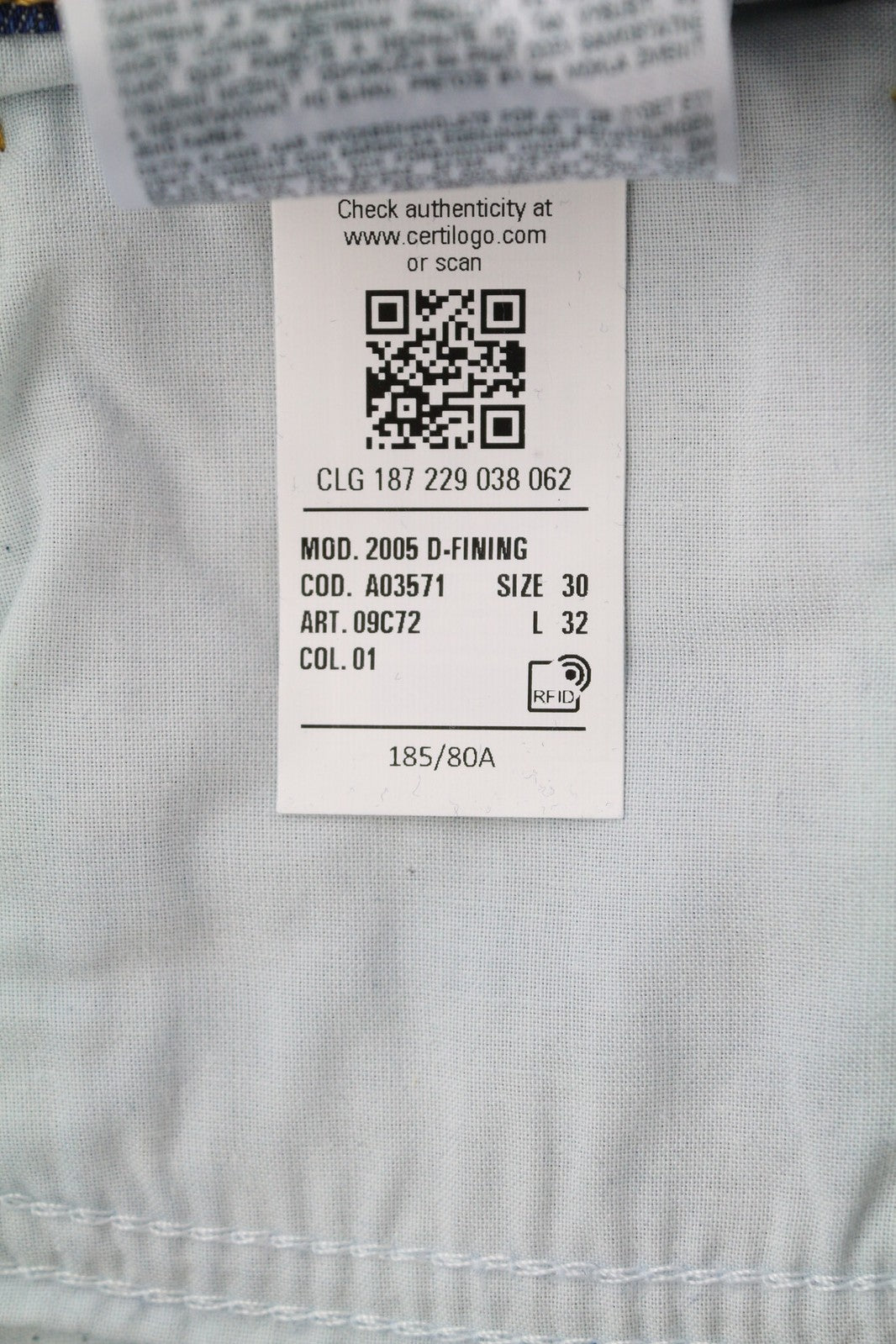 DIESEL 2005 D-Fining 09C72 vyriški džinsai W30/L32 vidutinio juosmens siaurėjantys mėlyni RMK 225 € 