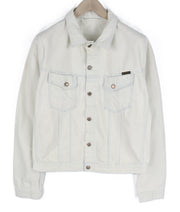 NUDIE JEANS Terry vyriška striukė XL dydžio, su balinimo kišenėmis, sagomis ir džinsiniu užsegimu. 