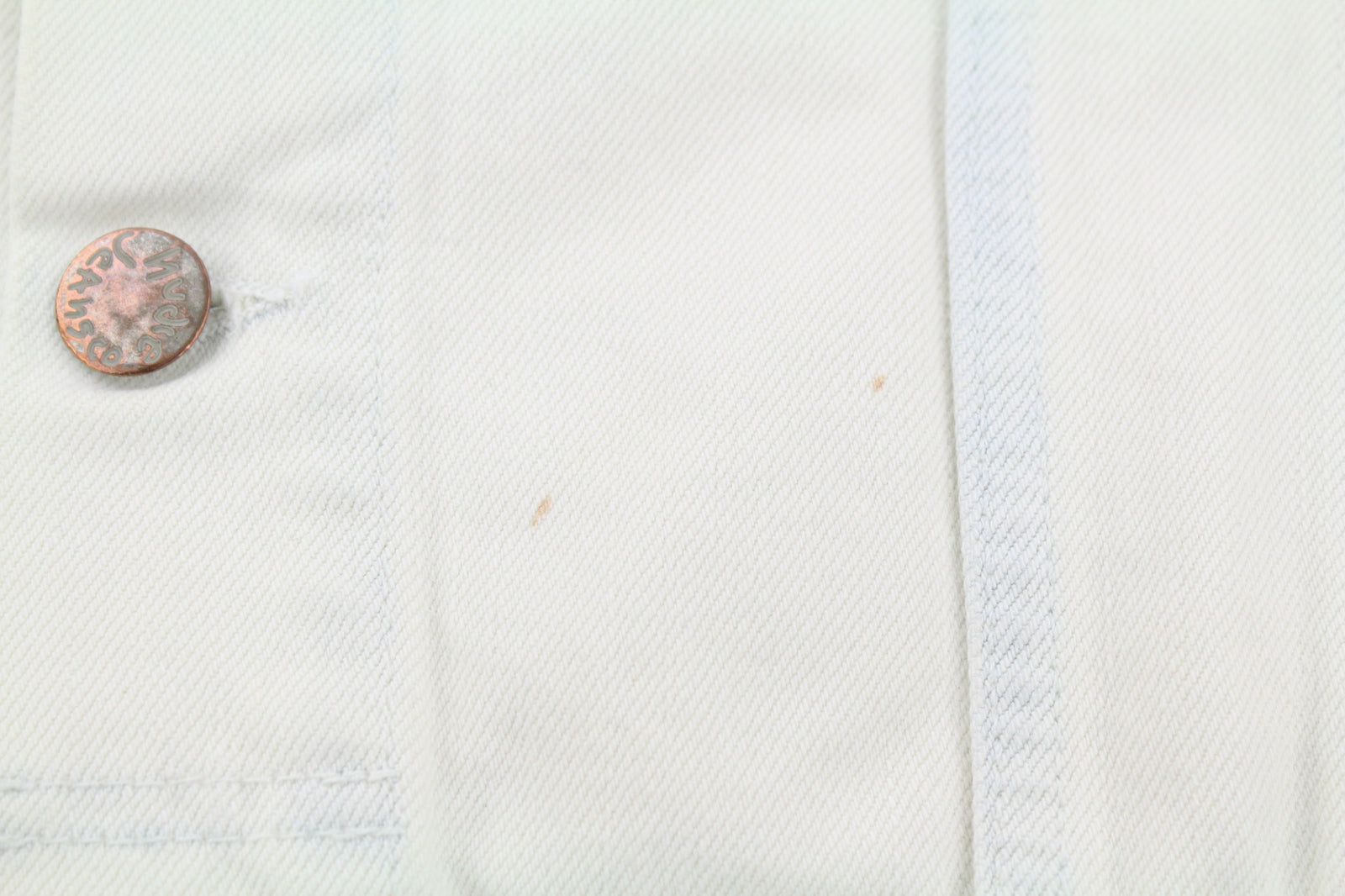 NUDIE JEANS Terry vyriška striukė XL dydžio, su balinimo kišenėmis, sagomis ir džinsiniu užsegimu. 