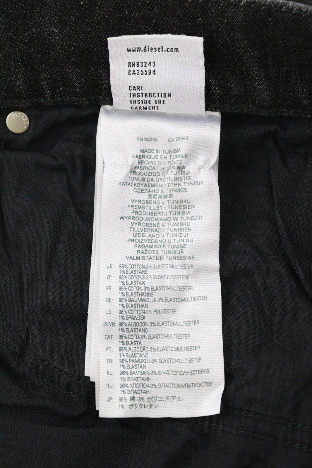 DIESEL 2005 D-Fining RS666 vyriški džinsai W34/L32 vidutinio juosmens, įprasto dydžio, siaurėjančiomis klešnėmis 