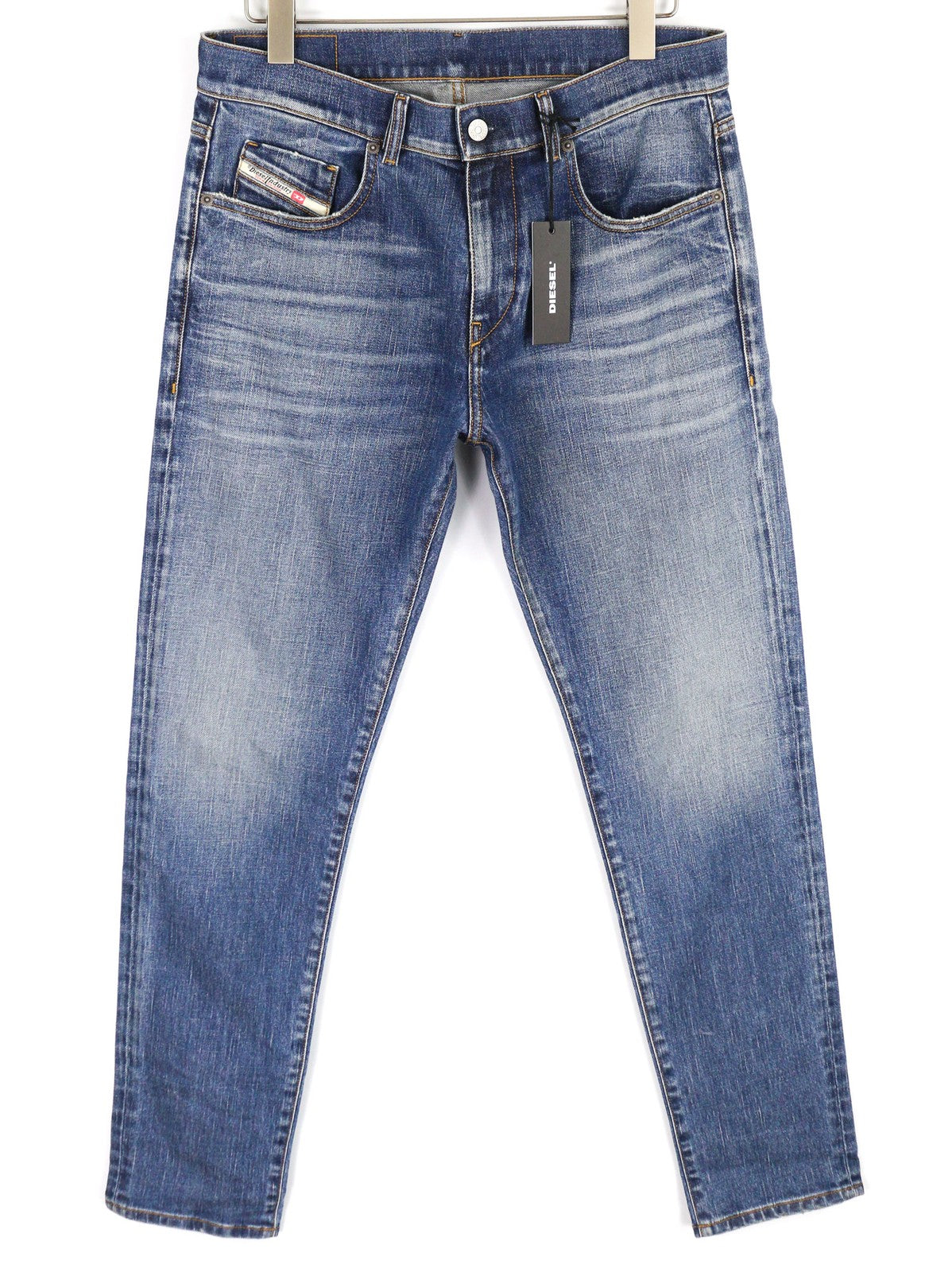 DIESEL D-Strukt-Z 09C61 vyriški džinsai W32/L32 Slim Zip Fly skalbtos mėlynos spalvos, rekomenduojama kaina – 250 € 