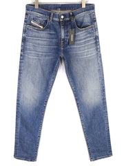 DIESEL D-Strukt-Z 09C61 vyriški džinsai W32/L32 Slim Zip Fly skalbtos mėlynos spalvos, rekomenduojama kaina – 250 € 