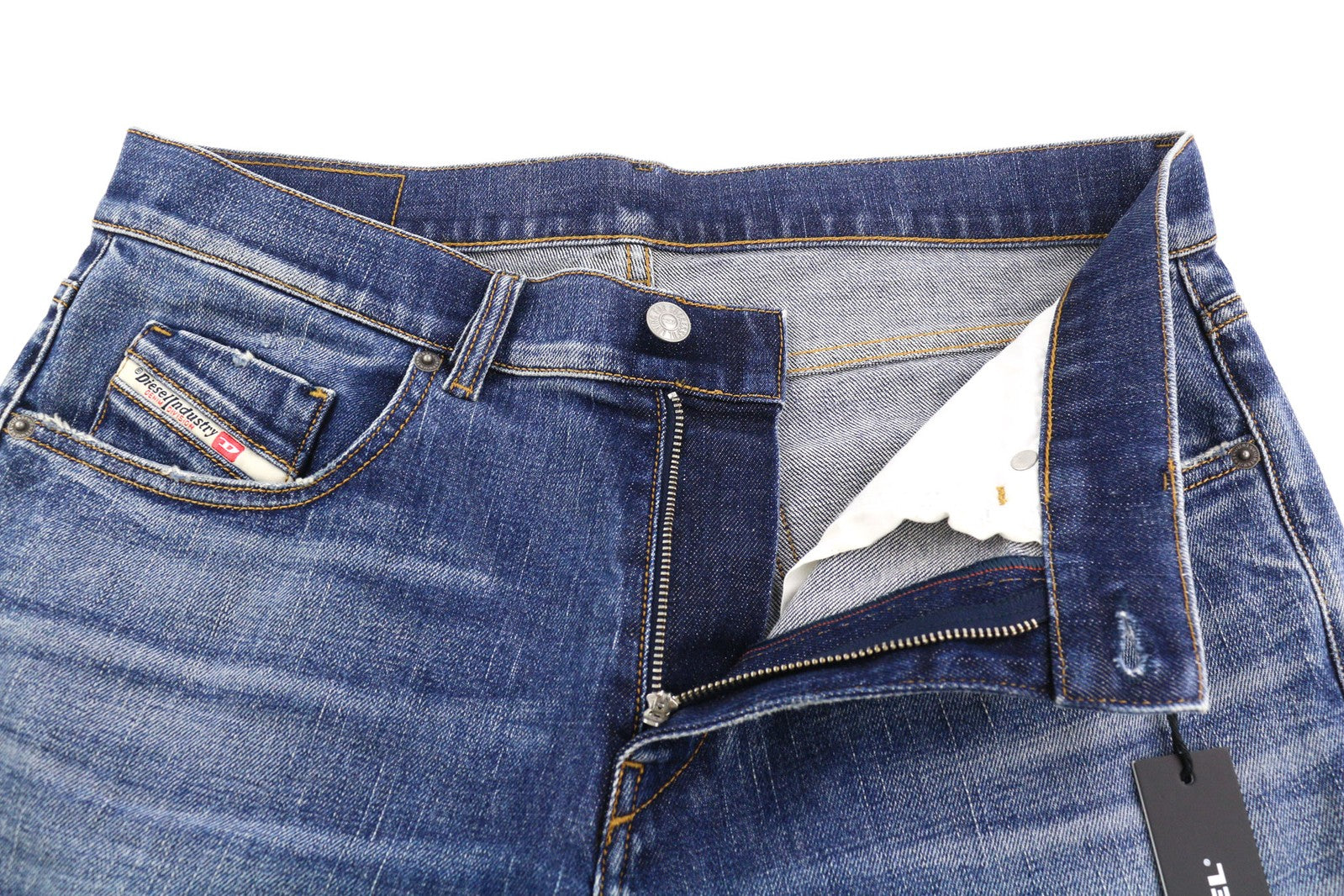 DIESEL D-Strukt-Z 09C61 vyriški džinsai W32/L32 Slim Zip Fly skalbtos mėlynos spalvos, rekomenduojama kaina – 250 € 