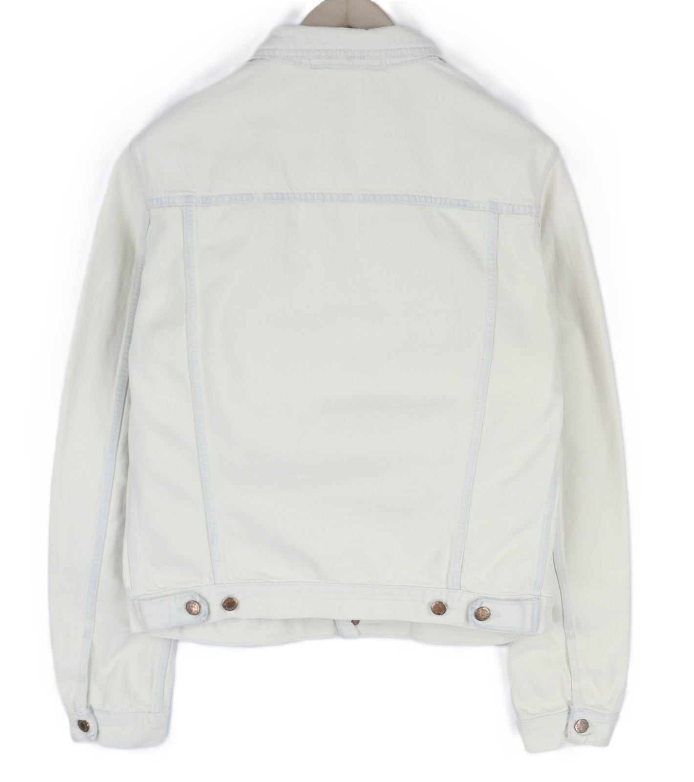 NUDIE JEANS Terry Men Jacket XL Extreme Bleach Light Button Spread Denim Logo