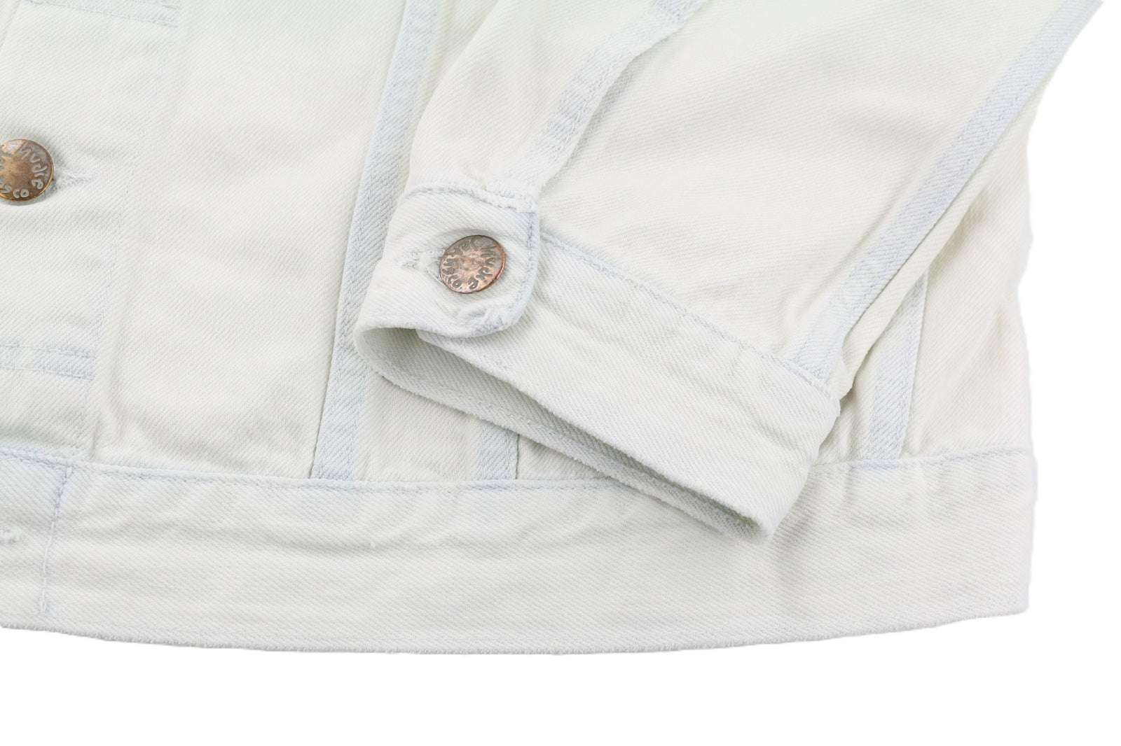 NUDIE JEANS Terry Men Jacket XL Extreme Bleach Light Button Spread Denim Logo