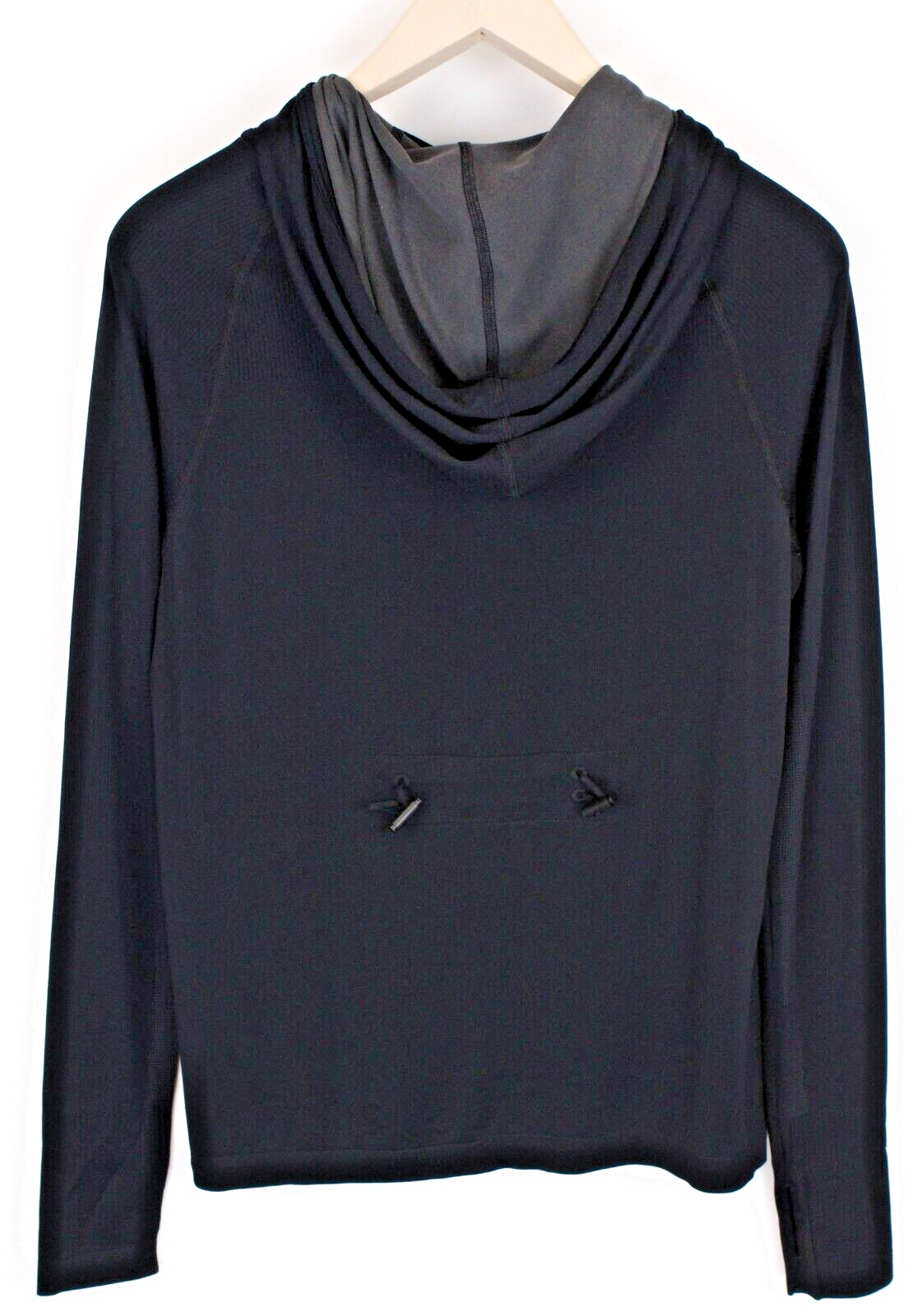 GYMSHARK moteriškas juodas džemperis su gobtuvu S dydžio sportinė apranga ilgomis rankovėmis su logotipu 