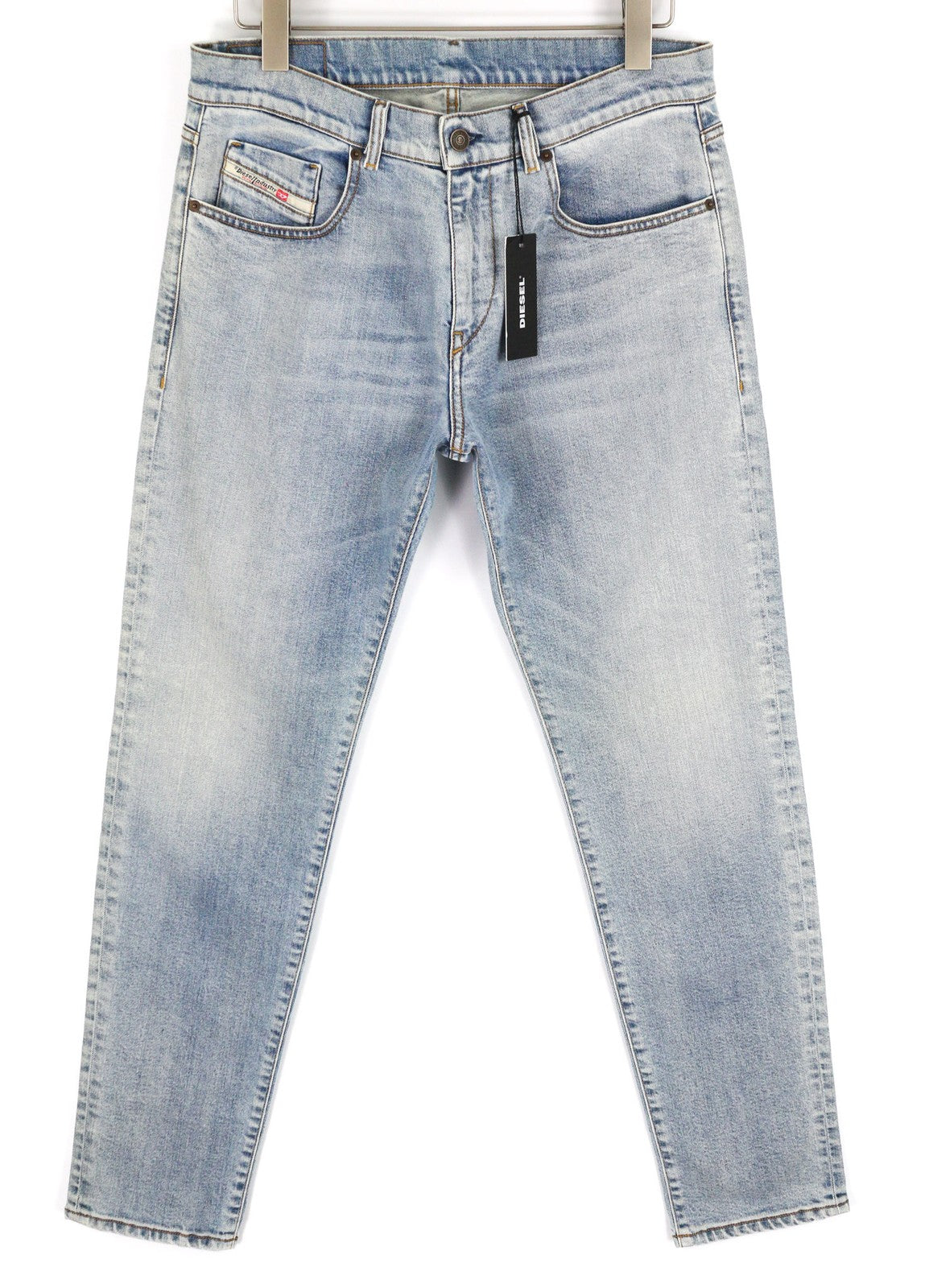 DIESEL D-Strukt-Z 09C62 vyriški džinsai W32/L32 Slim Zip Fly skalbtos mėlynos spalvos, rekomenduojama kaina – 195 € 