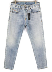 DIESEL D-Strukt-Z 09C62 vyriški džinsai W32/L32 Slim Zip Fly skalbtos mėlynos spalvos, rekomenduojama kaina – 195 € 