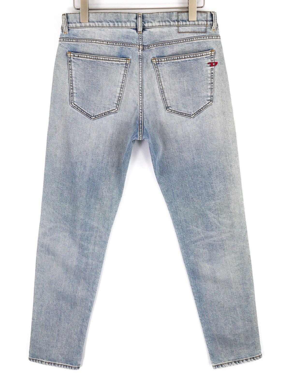 DIESEL D-Strukt-Z 09C62 vyriški džinsai W32/L32 Slim Zip Fly skalbtos mėlynos spalvos, rekomenduojama kaina – 195 € 