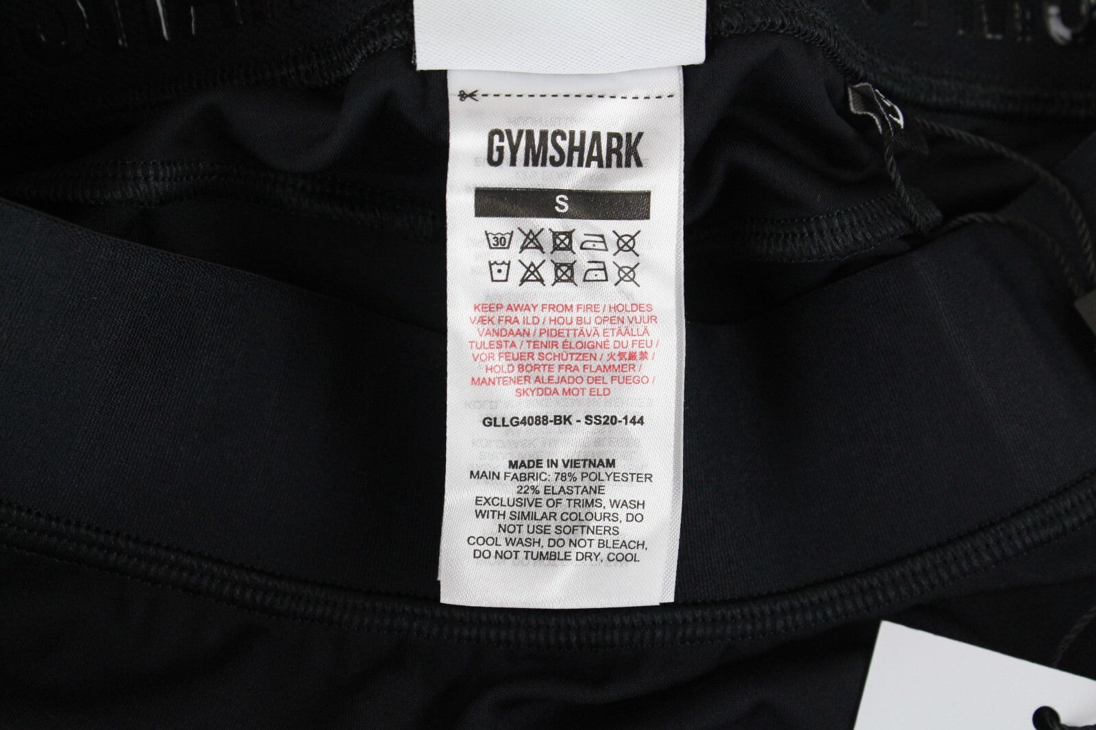 GYMSHARK moteriškos tamprės S juodos spalvos su logotipu ir tampriu sportiniu drabužiu aukštu juosmeniu 