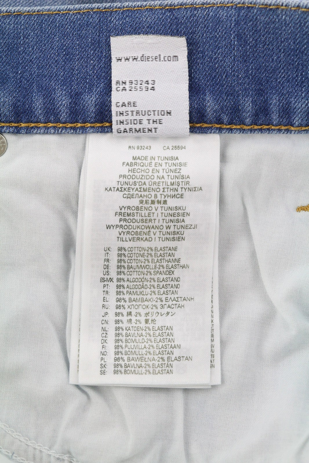 DIESEL 2019 D-Strukt 0EHAJ vyriški džinsai W40/L34 vidutinio juosmens, ploni, skalbtos mėlynos spalvos 