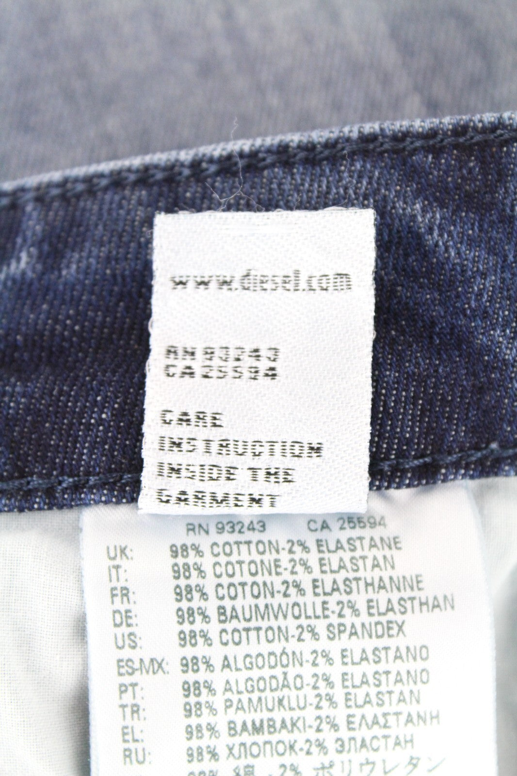 DIESEL D-Bazer 084DD vyriški džinsai W29/L34 mėlyni medvilniniai, siaurėjantys, tamprūs. 