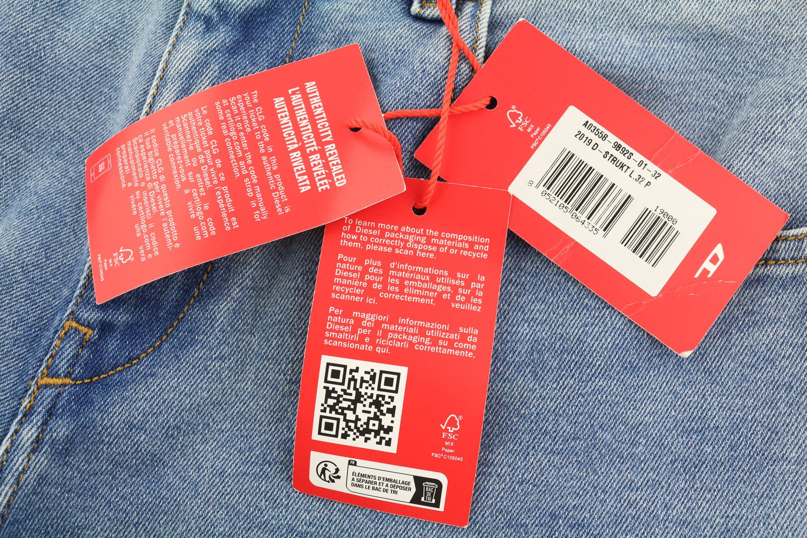 DIESEL 2019 D-Strukt 9B92S vyriški džinsai W32/L32 vidutinio juosmens, ploni, skalbto džinso 