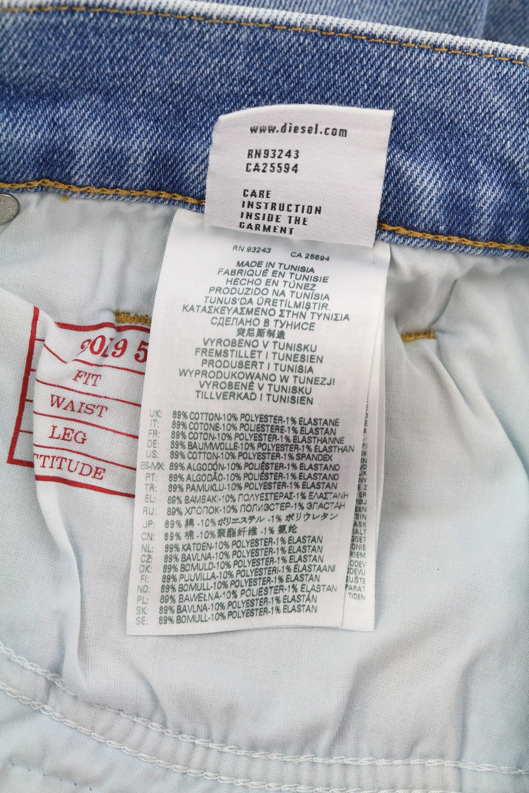 DIESEL 2019 D-Strukt 9B92S vyriški džinsai W32/L32 vidutinio juosmens, ploni, skalbto džinso 