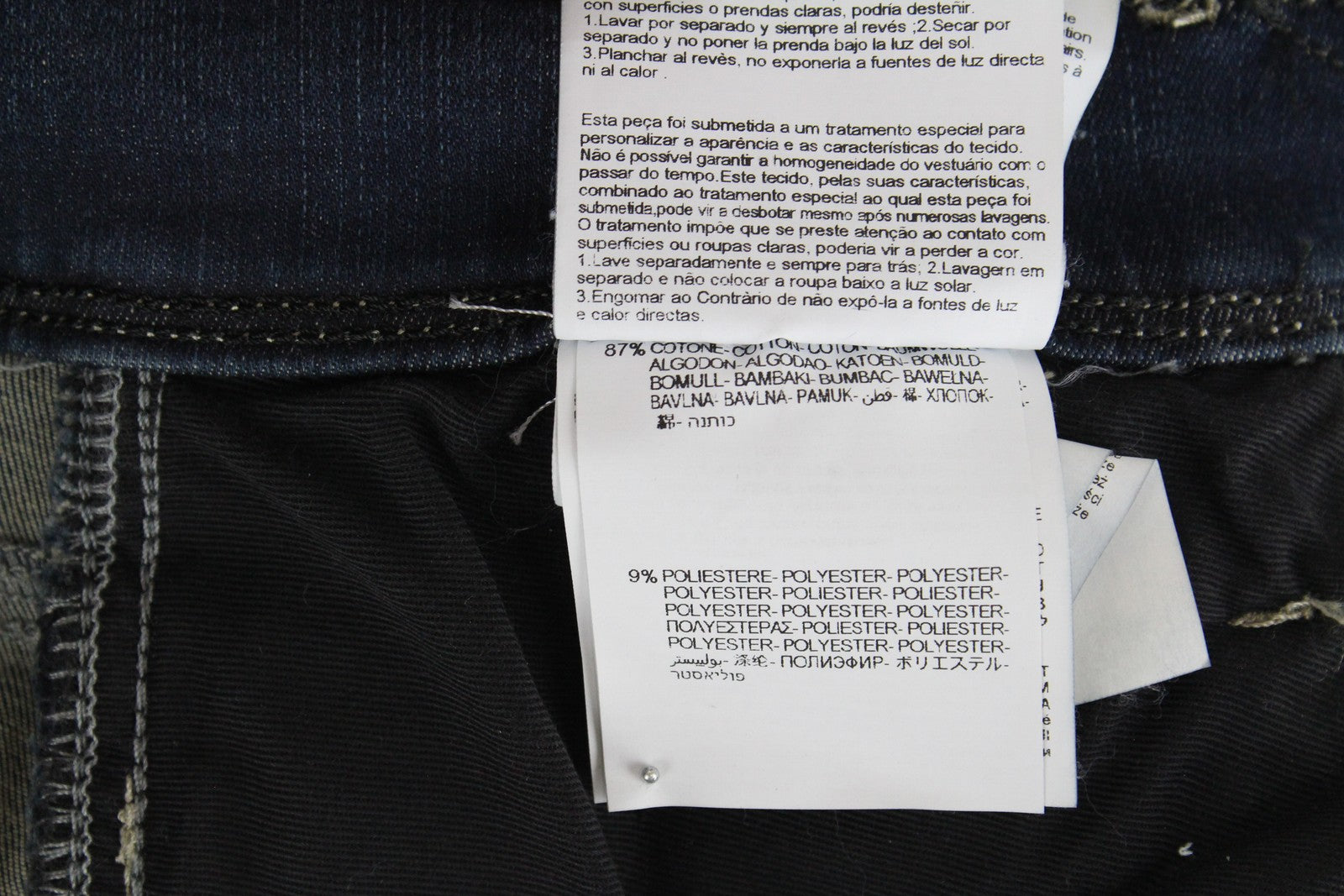 REPLAY Anbass vyriški džinsai W30/L34 ploni medvilniniai tamprūs džinsai, mėlyni, su dirbtiniu skalbimu 